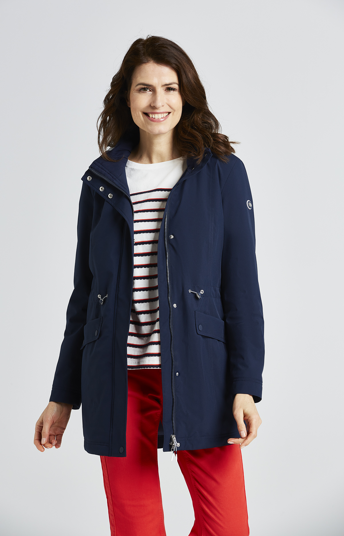 schwarzer parka mit fell damen