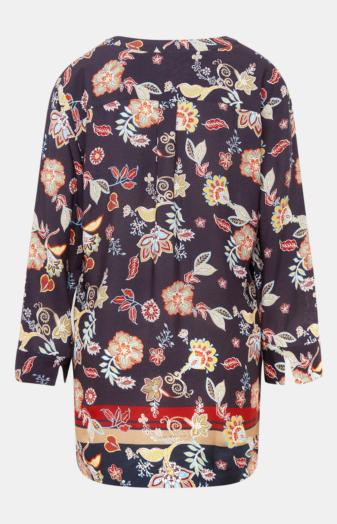 Shirtbluse mit Allover-Muster in Blau