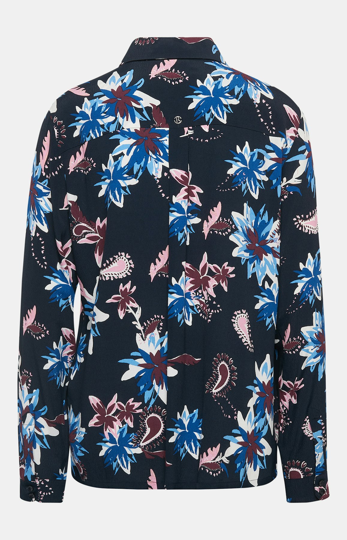 Bluse mit Allover-Muster in Dunkelblau