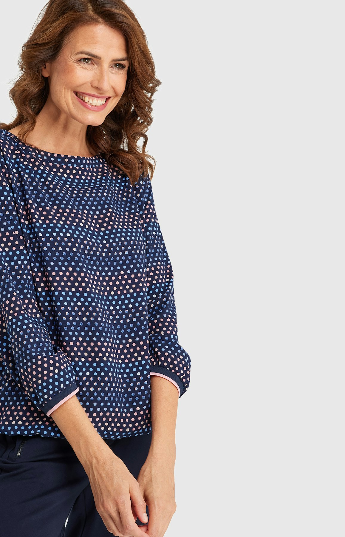 Shirtbluse mit Allover-Muster