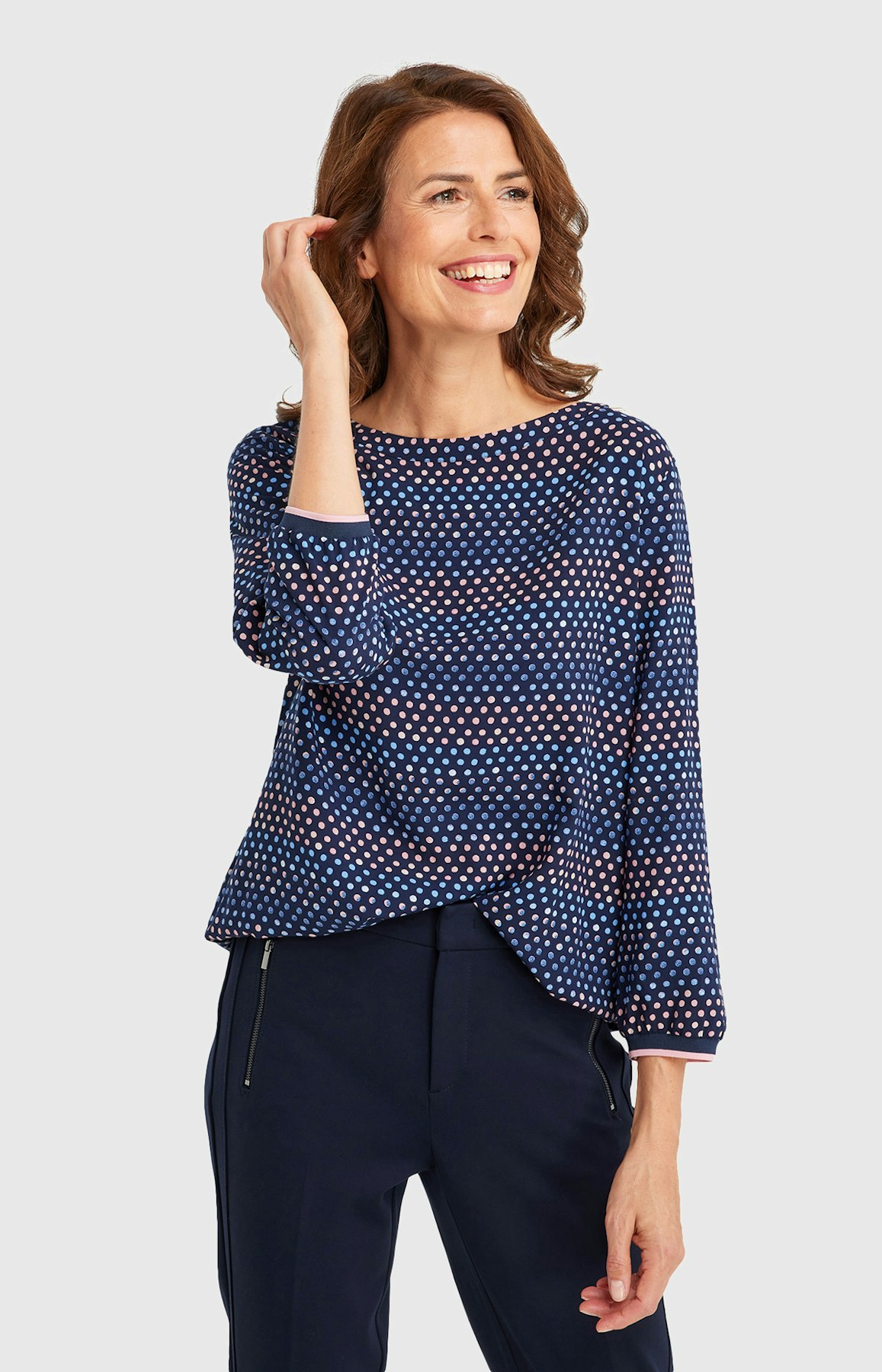 Shirtbluse mit Allover-Muster