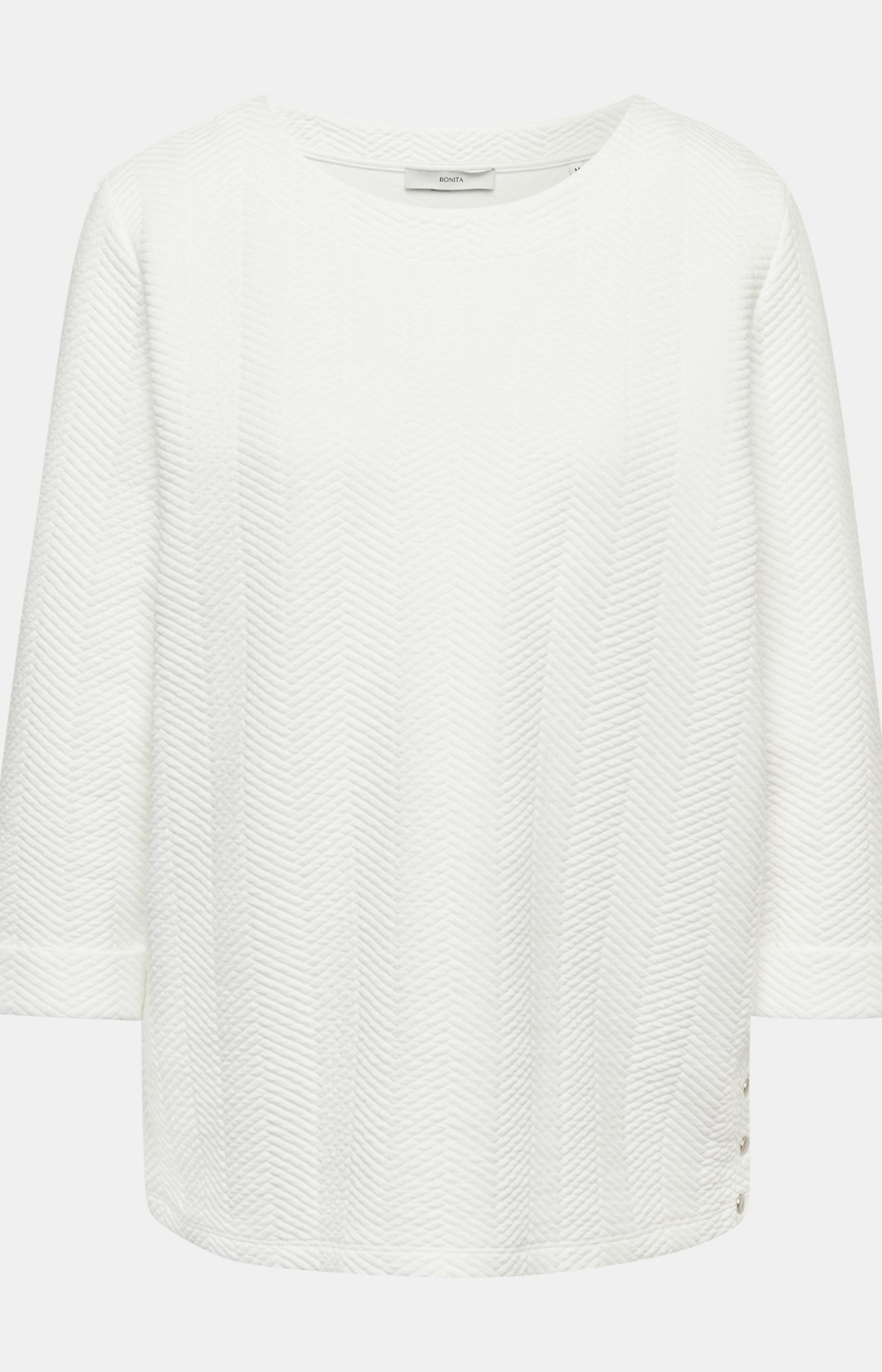 Sweatshirt mit  3/4-Ärmeln in Weiß