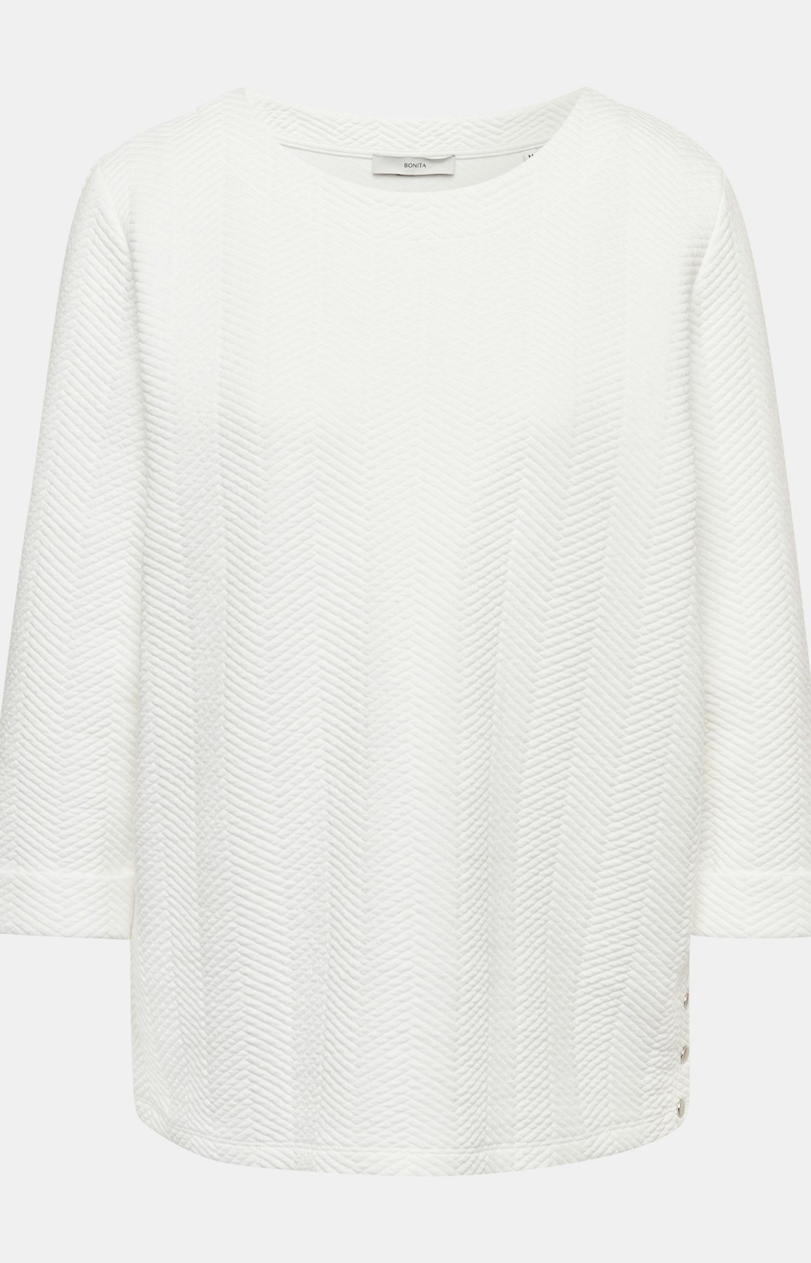 Sweatshirt mit  3/4-Ärmeln in Weiß