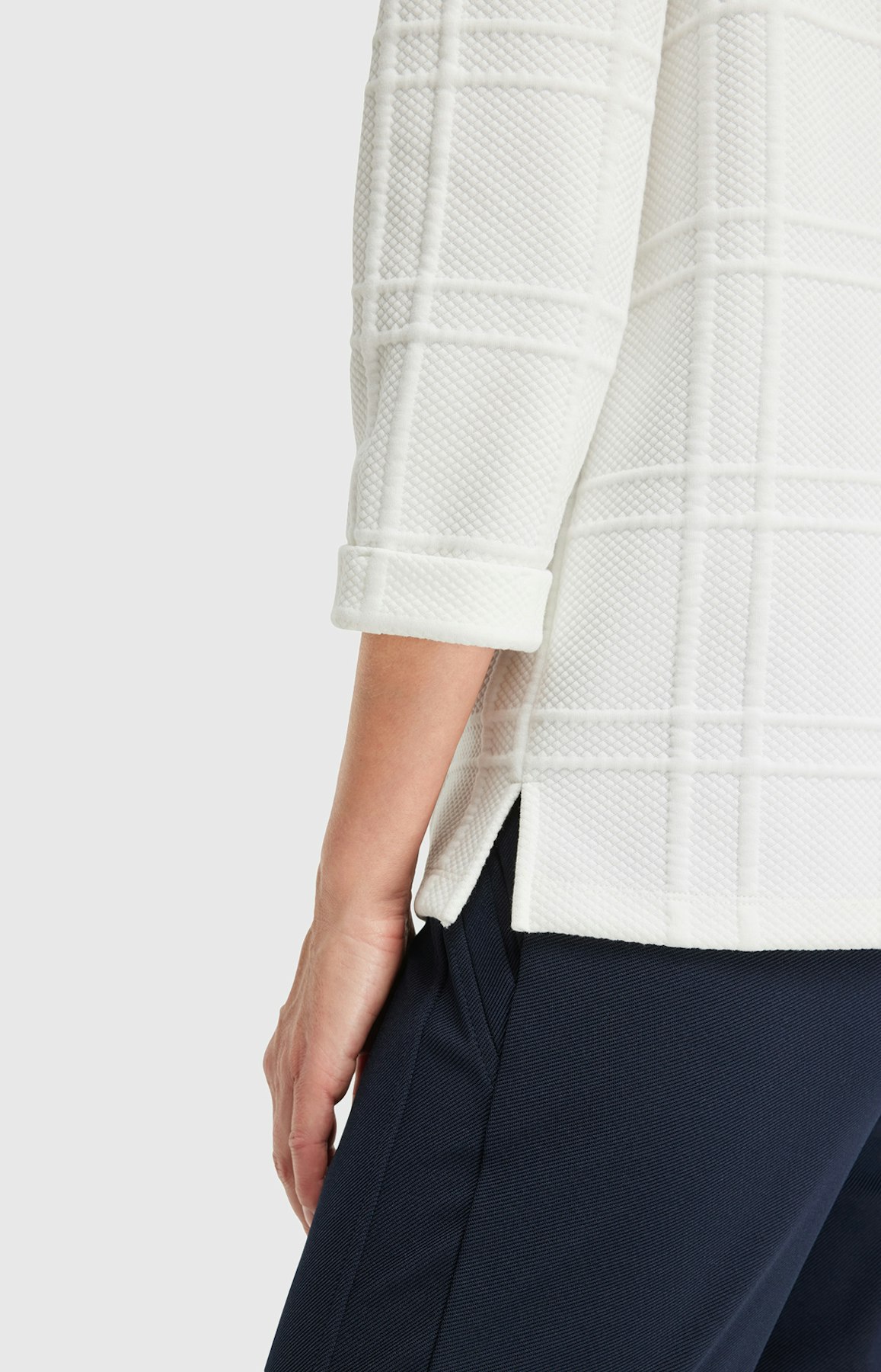 Sweatshirt mit Stehkragen in Weiß