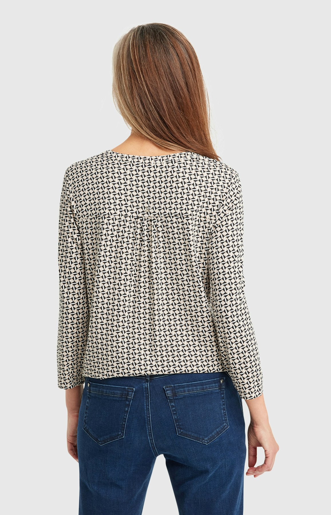 Shirt mit Allover-Muster in Beige