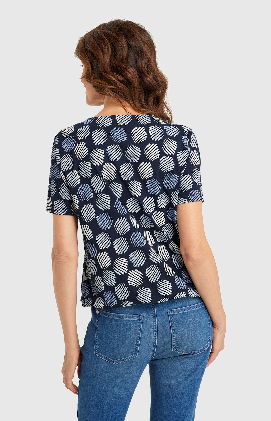 T-Shirt mit Allover-Muster in Blau