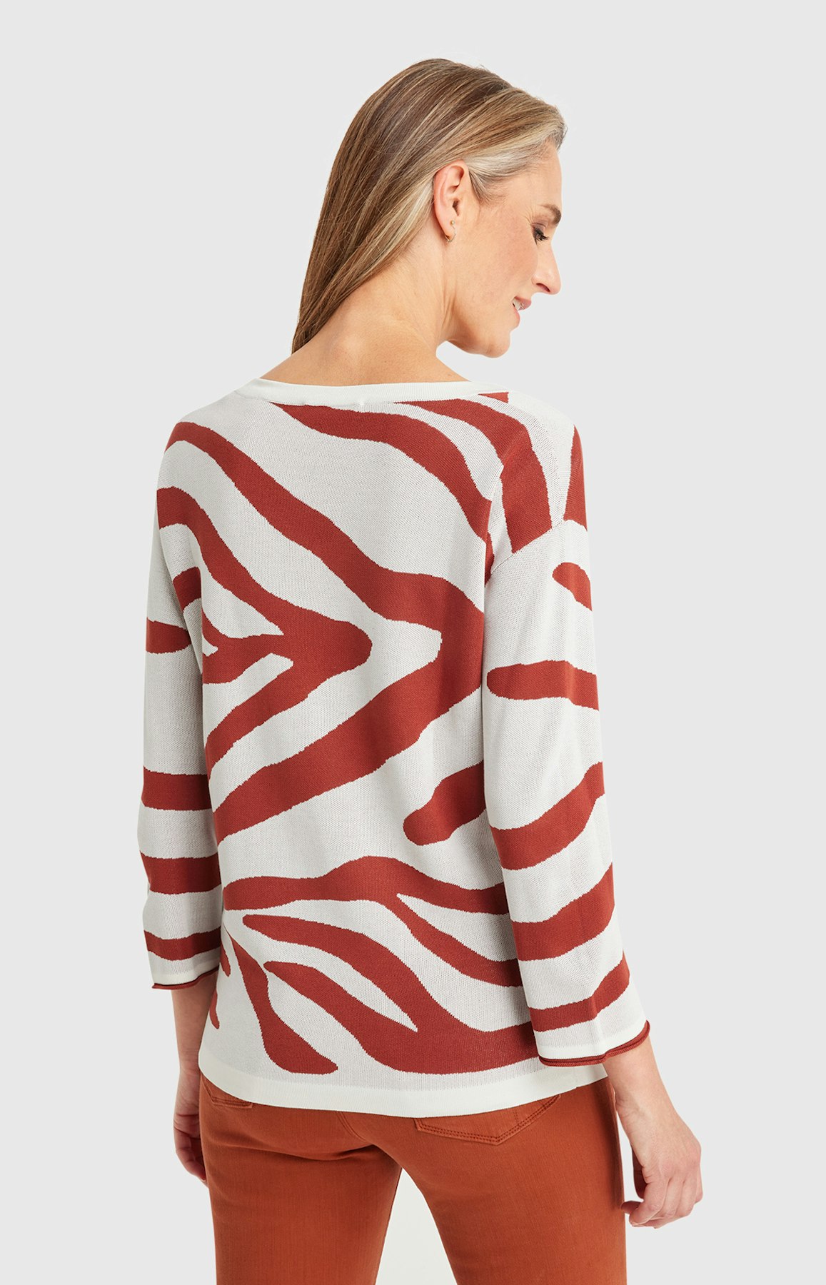 Sweatshirt mit Animal-Print in Weiß