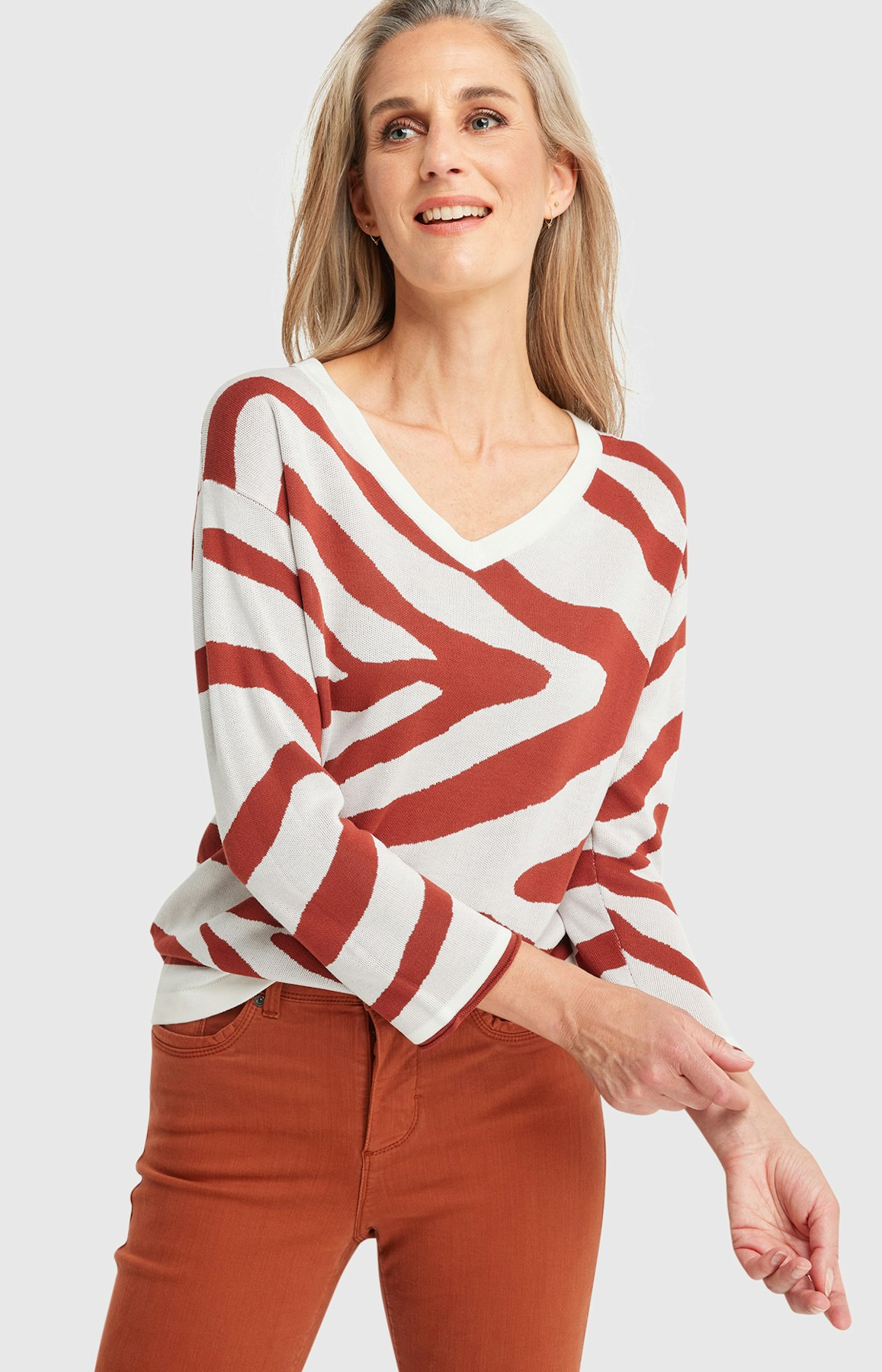 Sweatshirt mit Animal-Print in Weiß