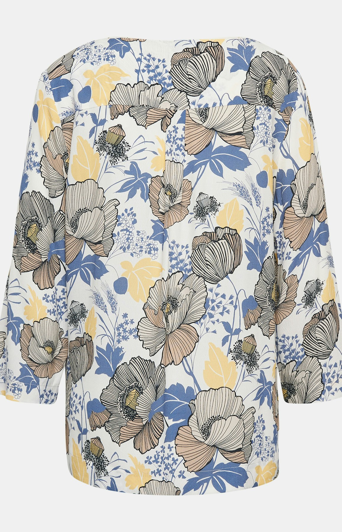 Shirtbluse mit floralem  Muster in Weiß