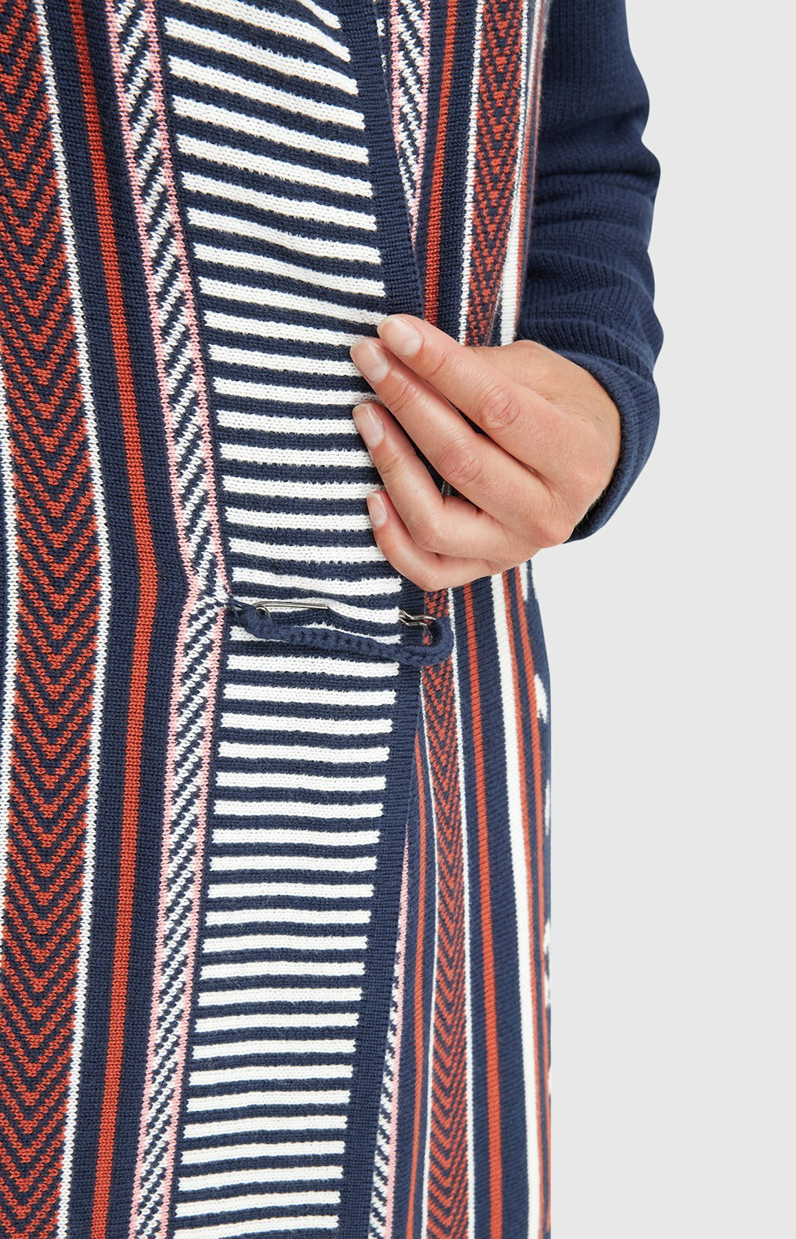 Strickjacke mit Allover-Muster in Blau