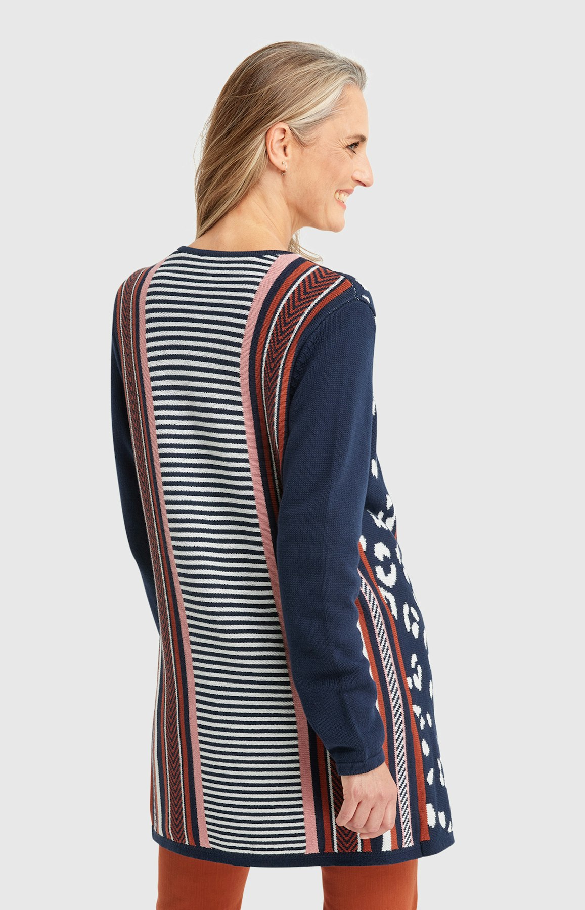 Strickjacke mit Allover-Muster in Blau