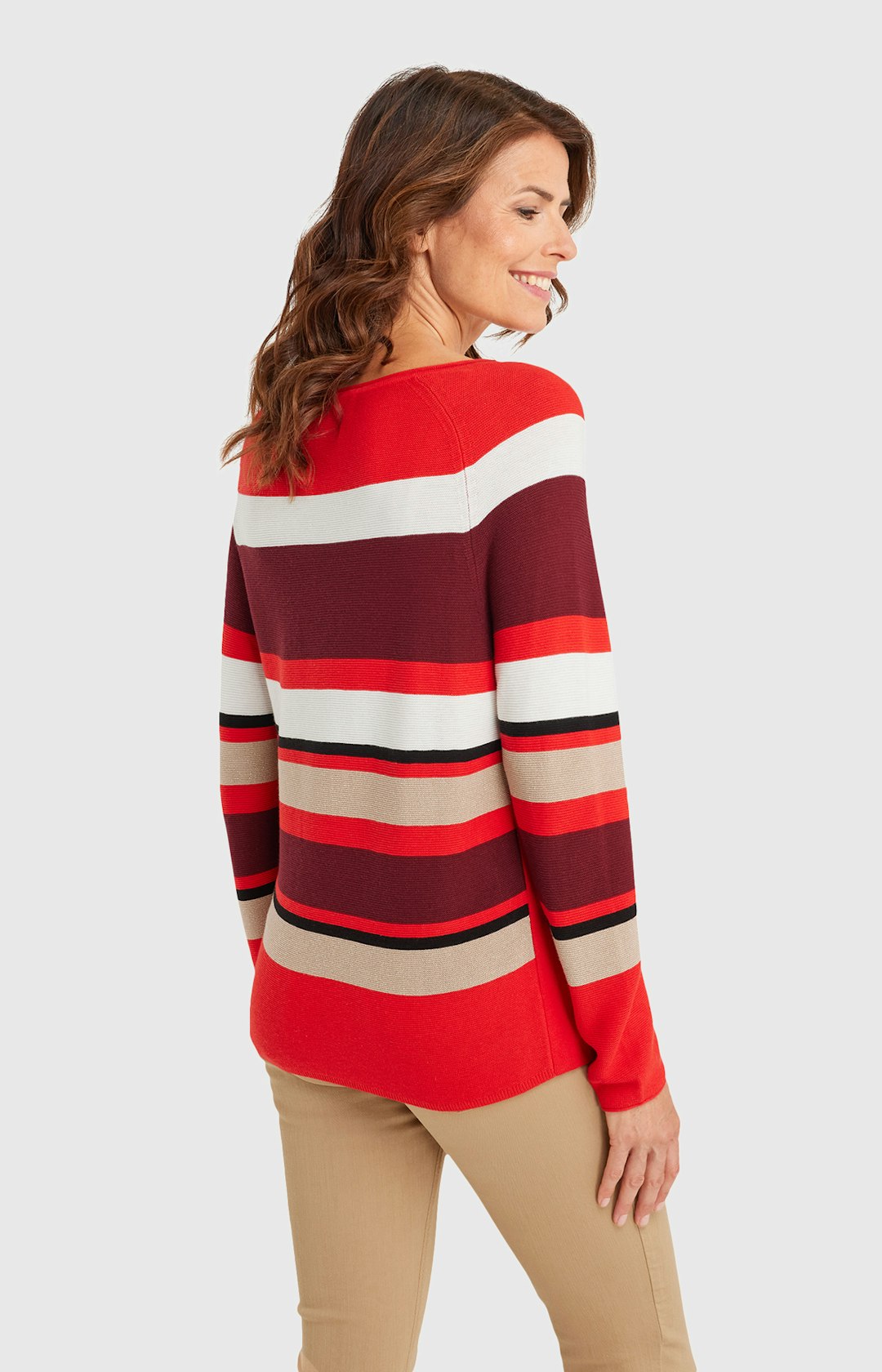 Pullover mit Streifenmuster in Rot
