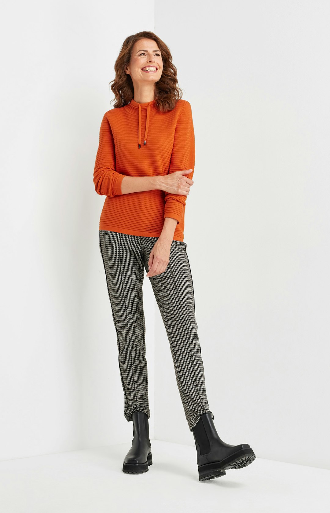 Pullover mit Streifenmuster in Orange