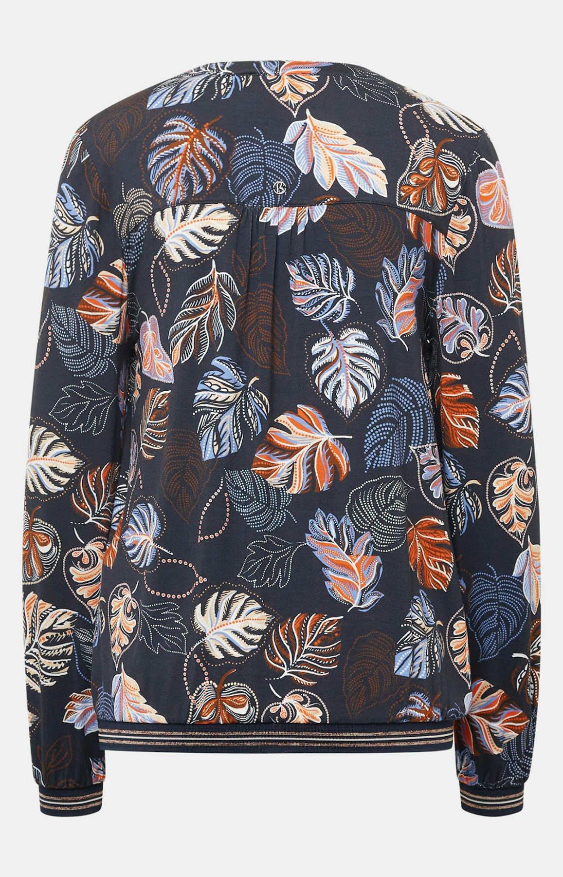 Shirt mit Allover-Muster in Dunkelblau