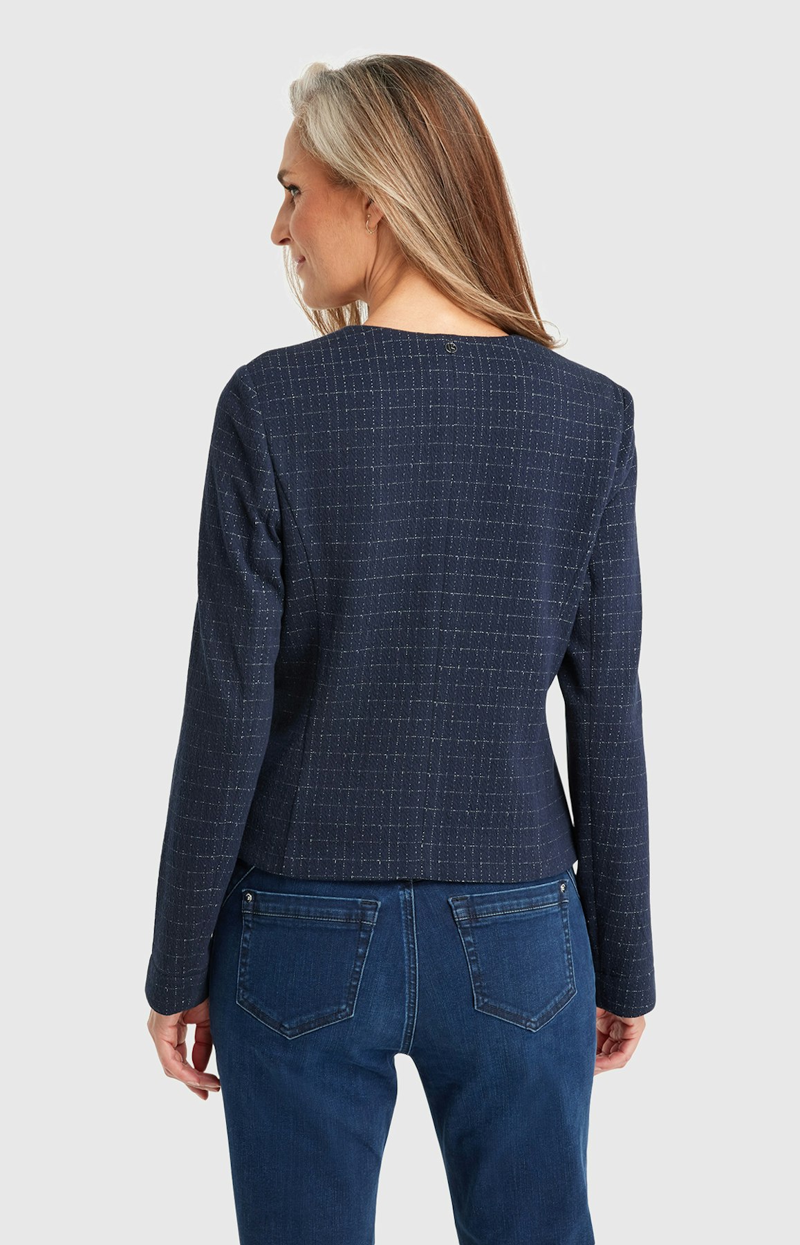 Blazer mit Karo-Muster in Blau