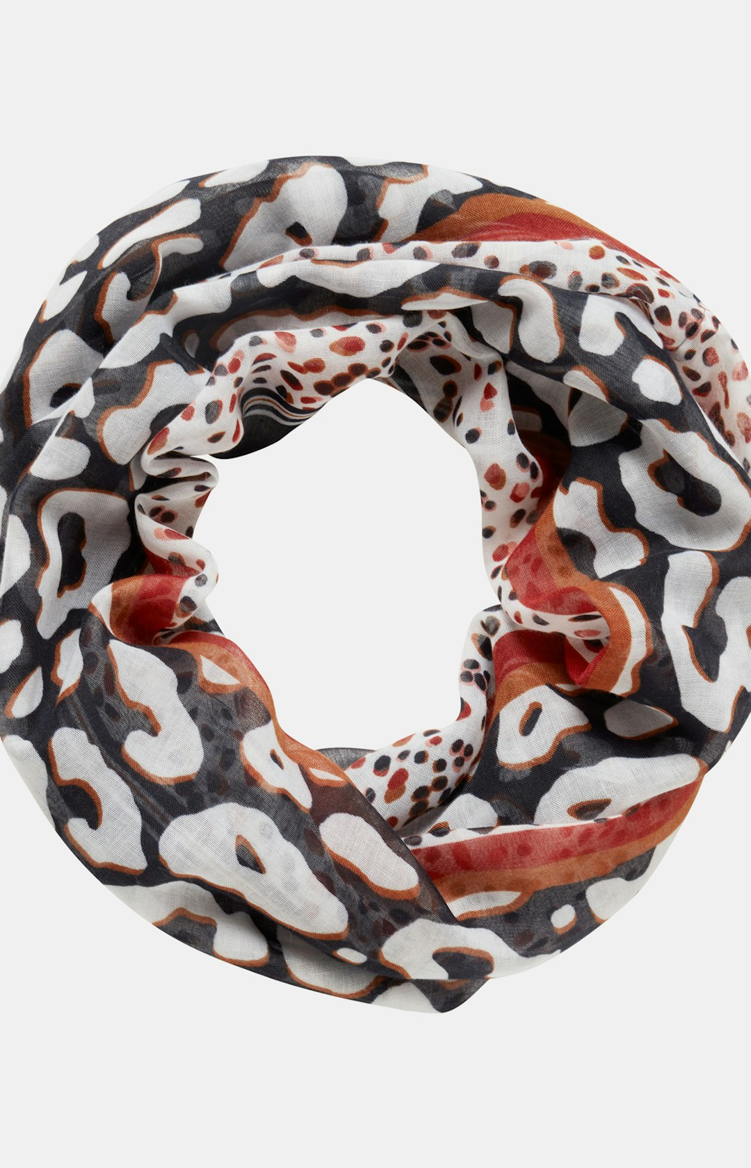 Loop Schal mit Muster-Mix in Weiß