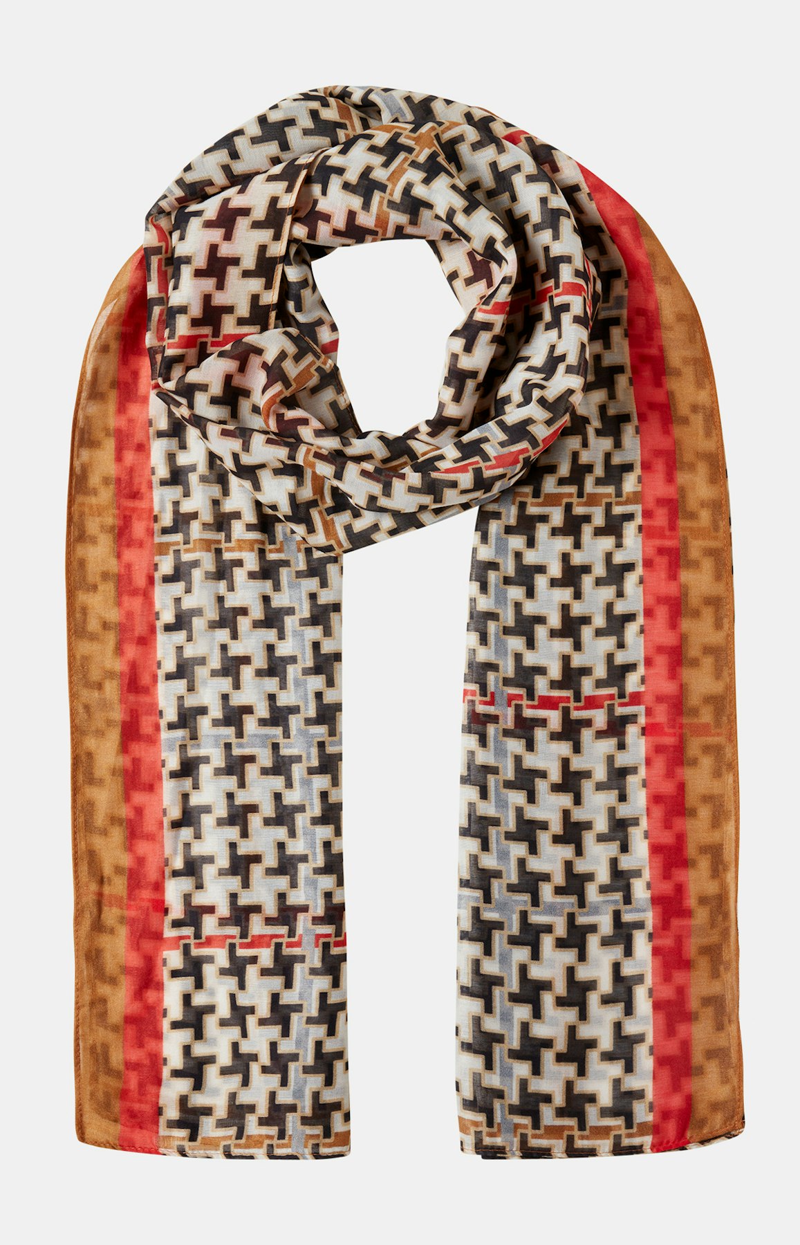 Schal mit Allover-Muster in Weiß