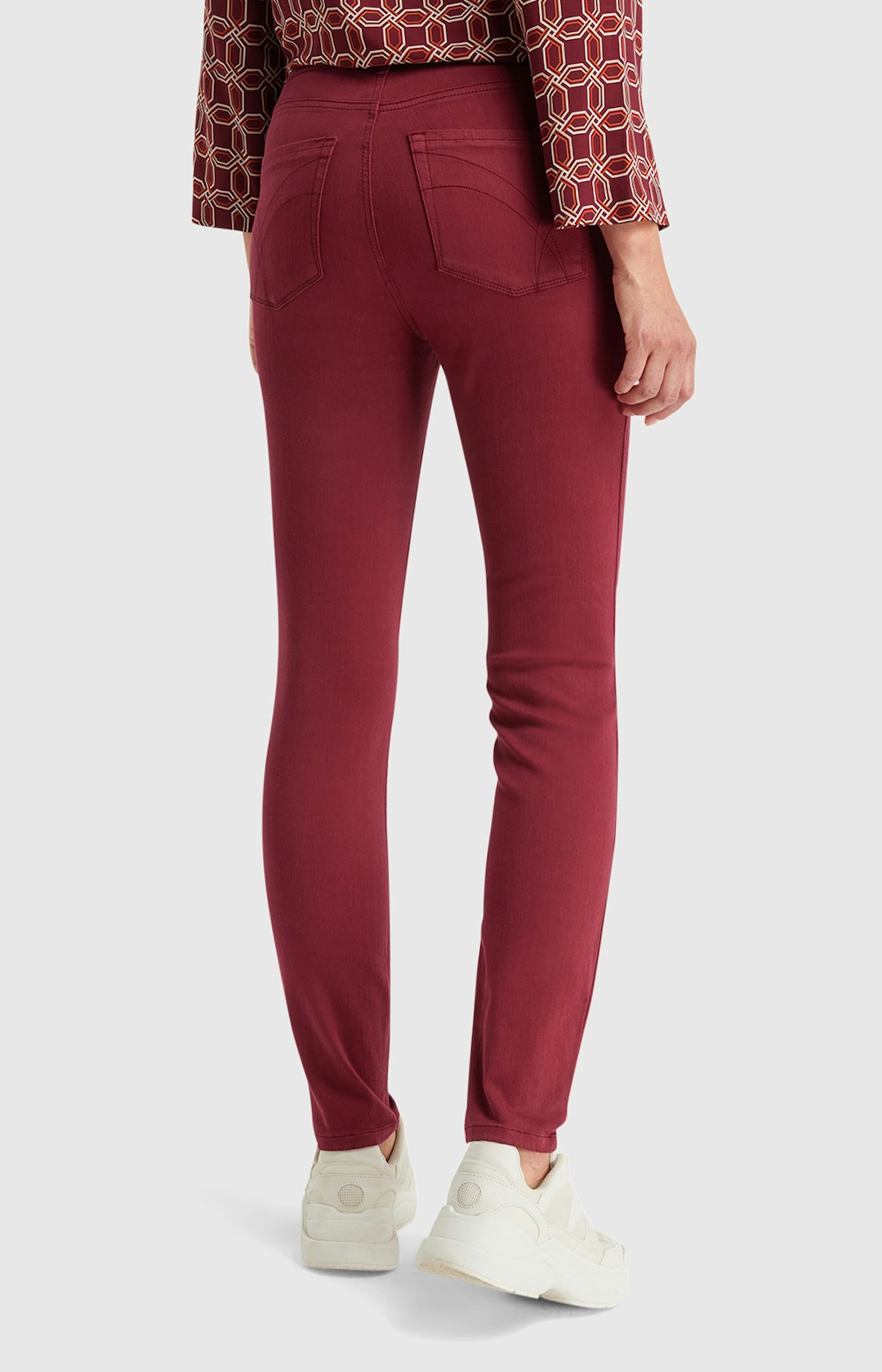 Regular Fit Jeans in Bordeaux Rot
