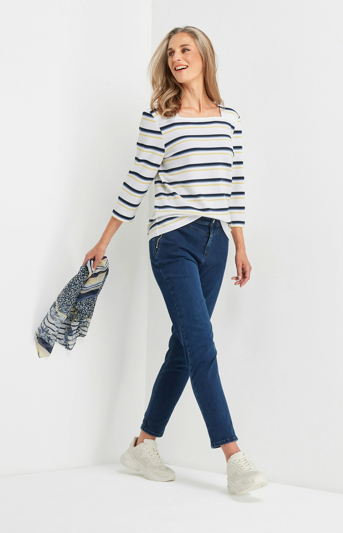 Shirt mit Streifenmuster in Weiß