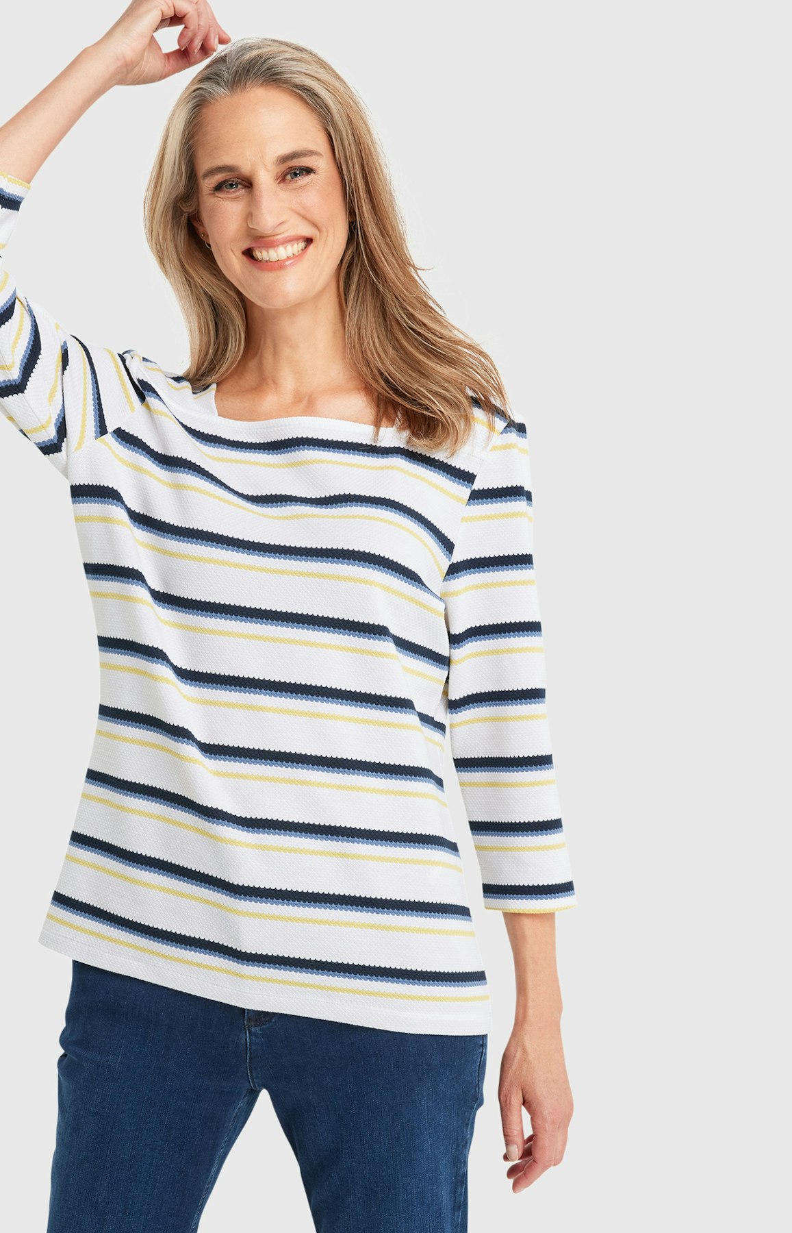 Shirt mit Streifenmuster in Weiß