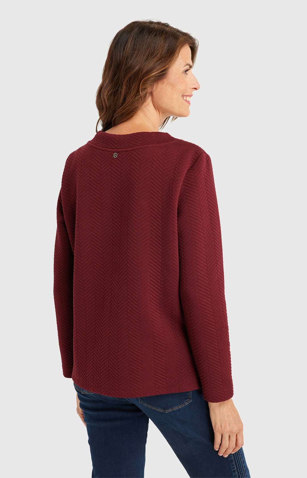 Sweatshirt mit Stehkragen in Rot