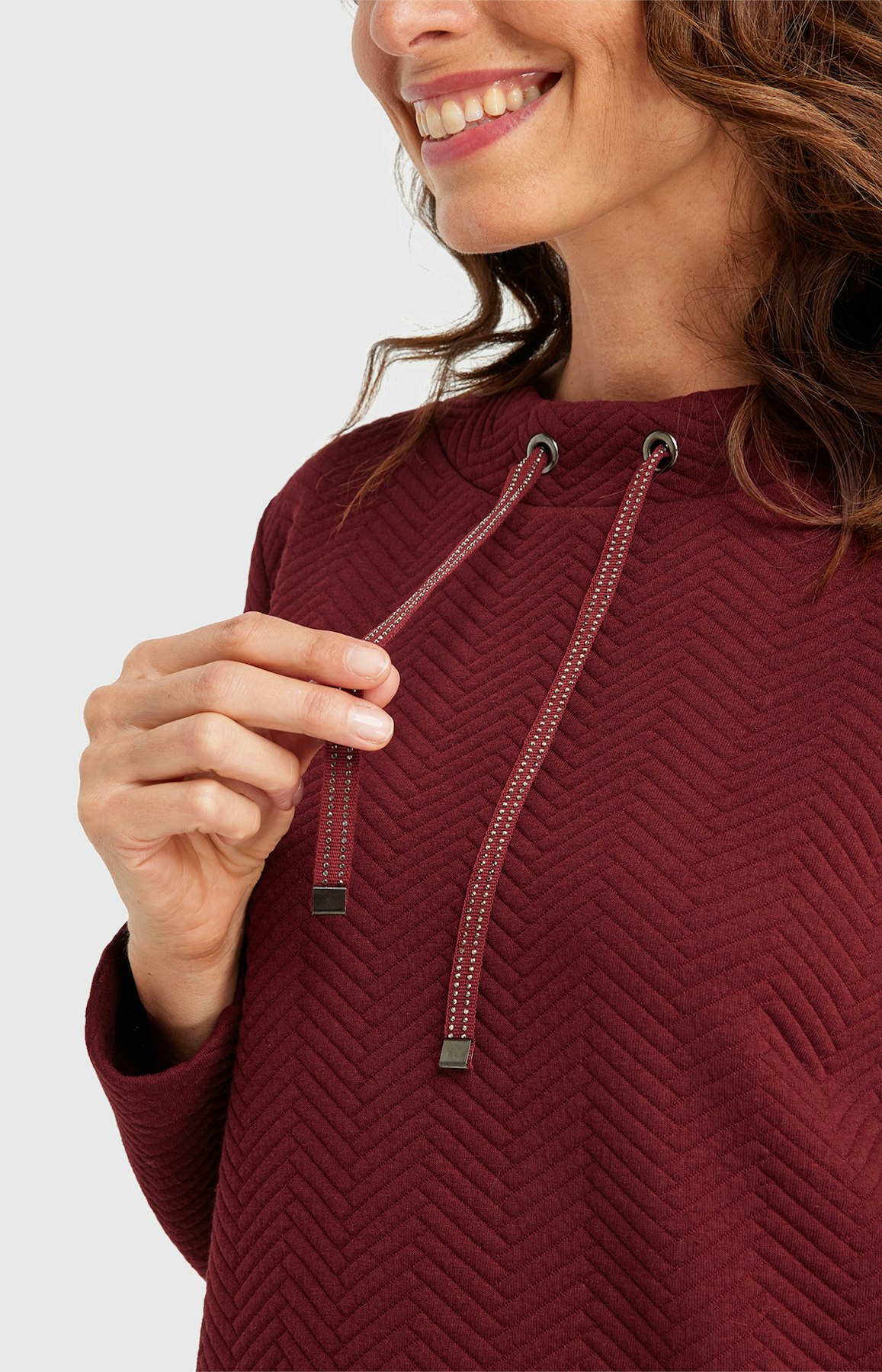 Sweatshirt mit Stehkragen in Rot