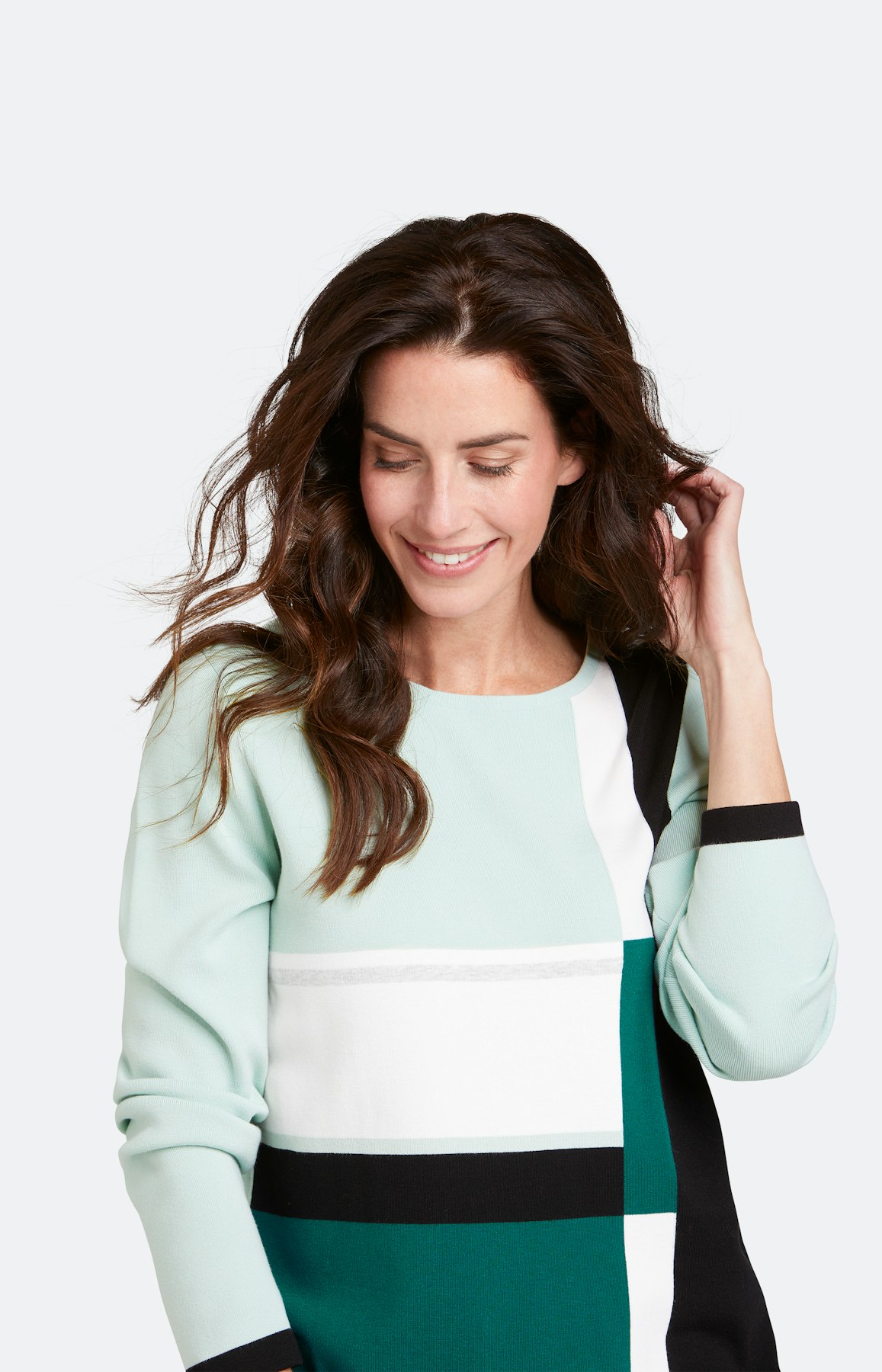 Strickpullover mit Color Blocking