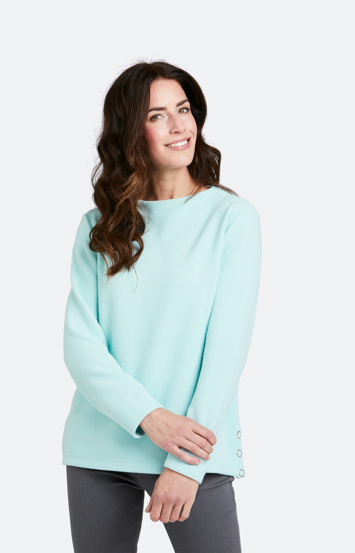 Strickpullover mit Stehkragen