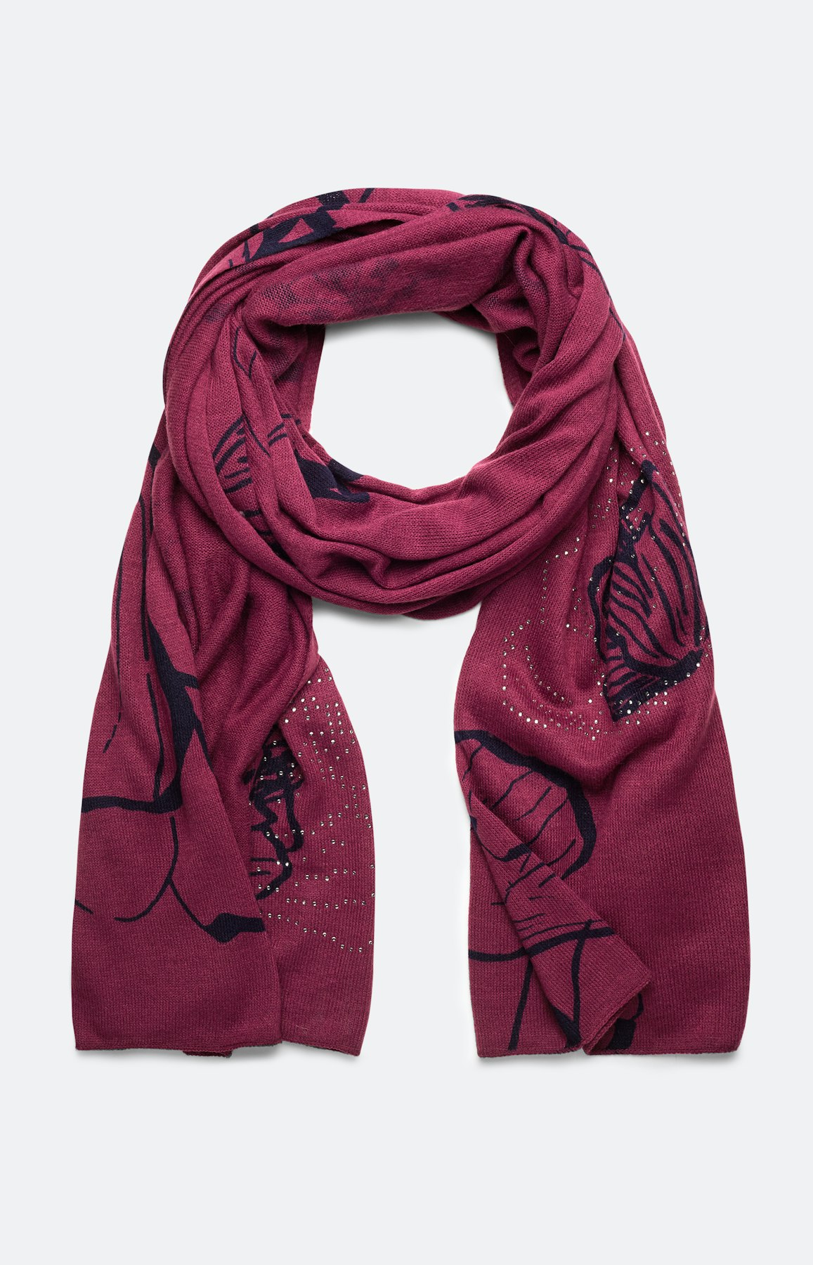 Strickschal mit Print