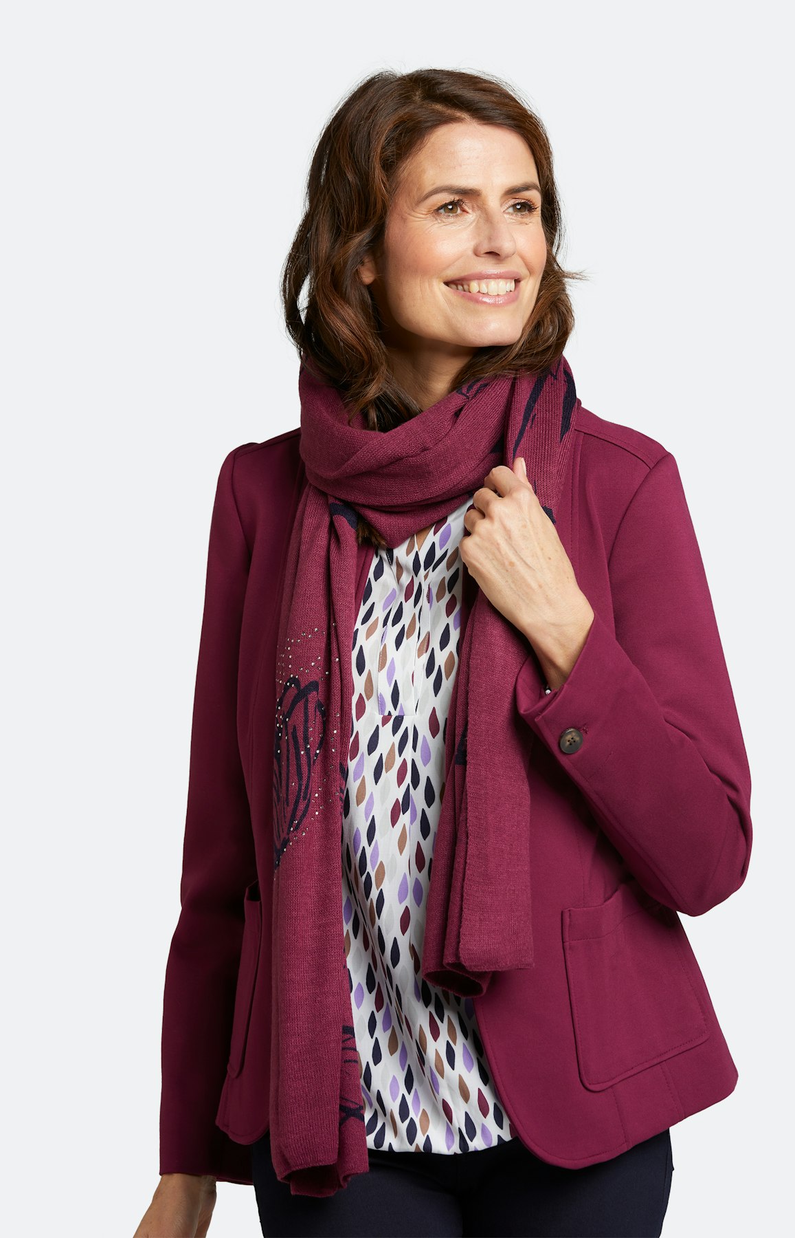 Strickschal mit Print