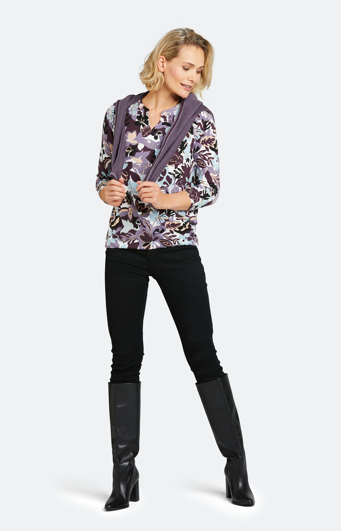 Strickpullover mit 3/4 Ärmel