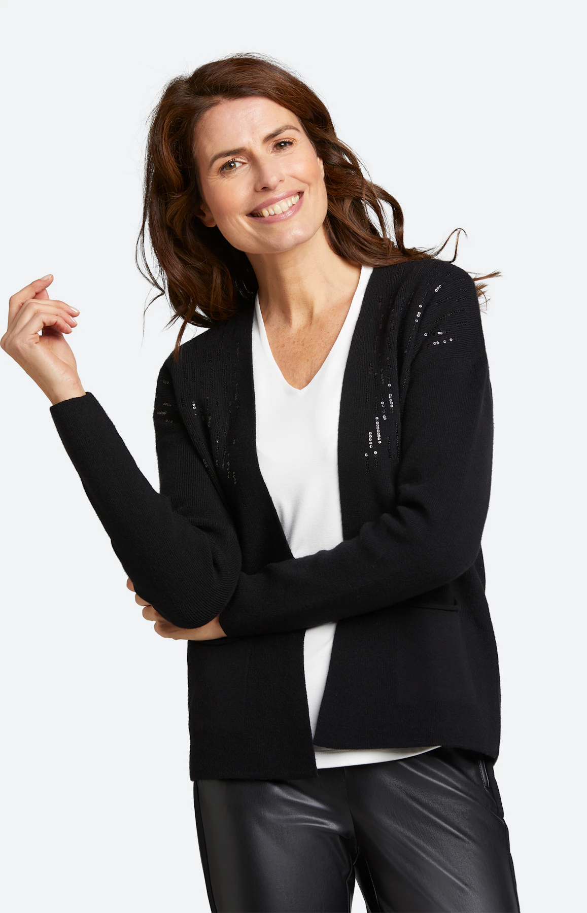 Strick-Cardigan mit Pailletten