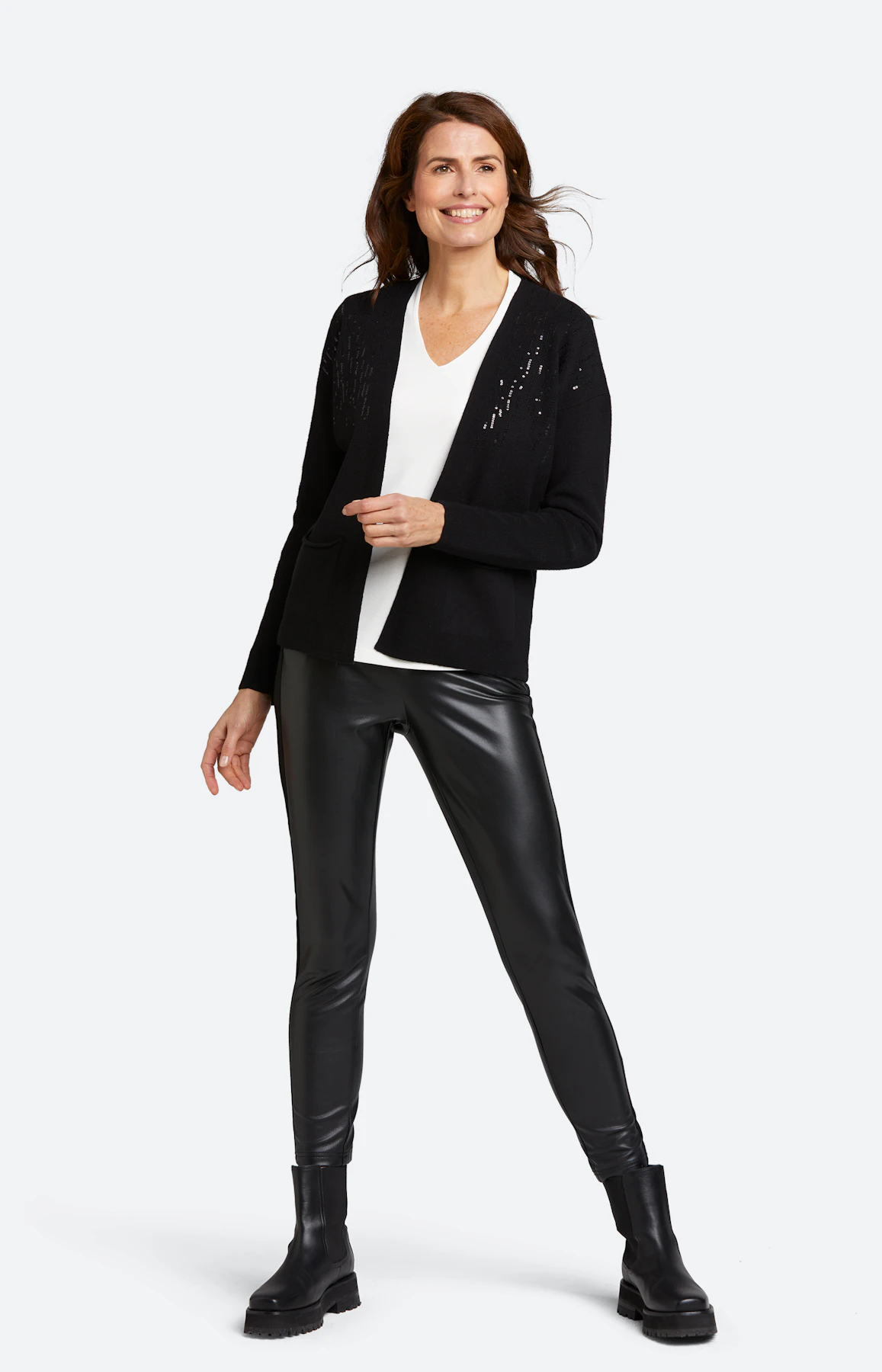 Strick-Cardigan mit Pailletten