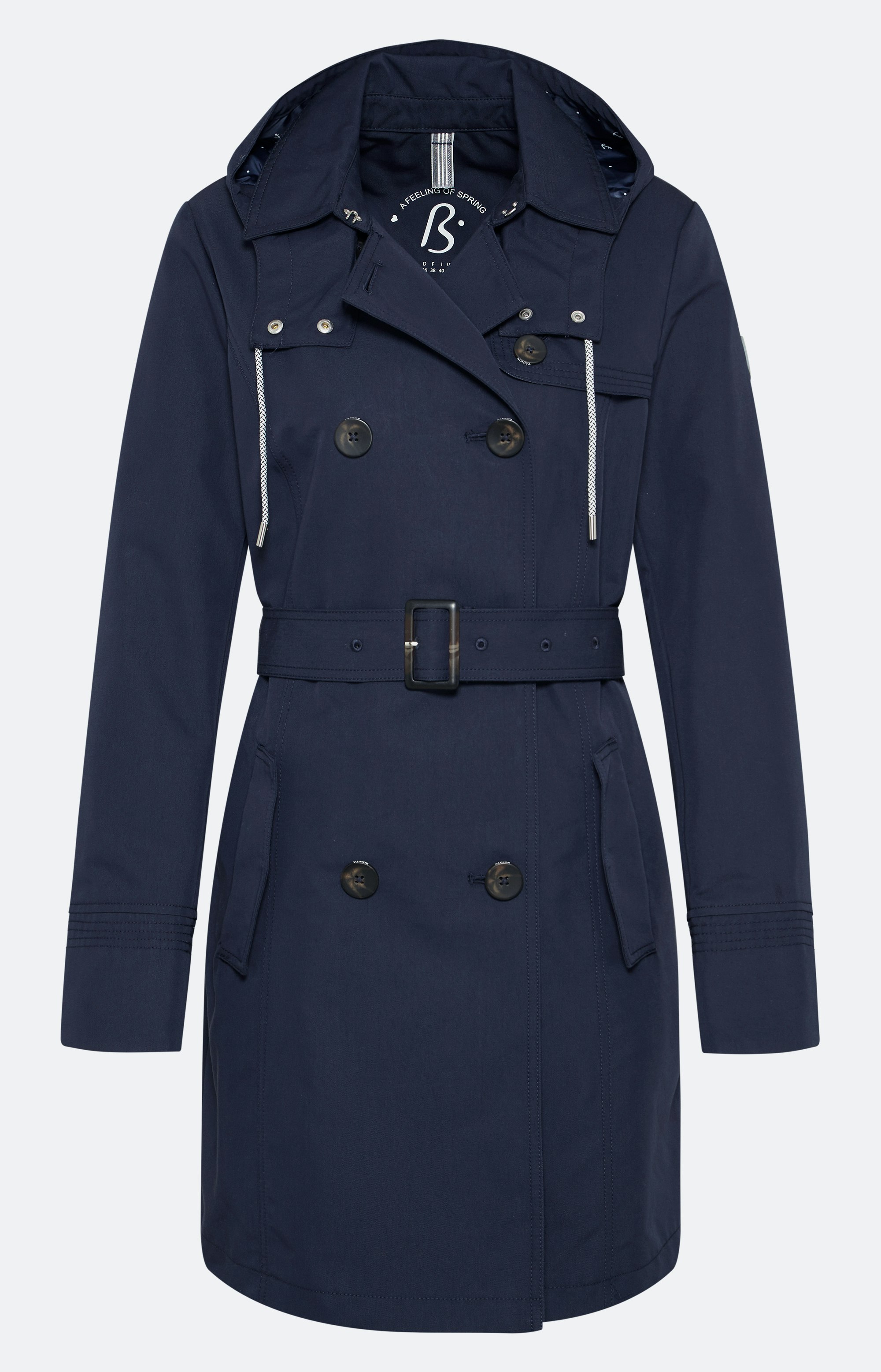 Trenchcoat Kurzmantel Hellblau Damen Hallhuber Mantel Trenchcoat