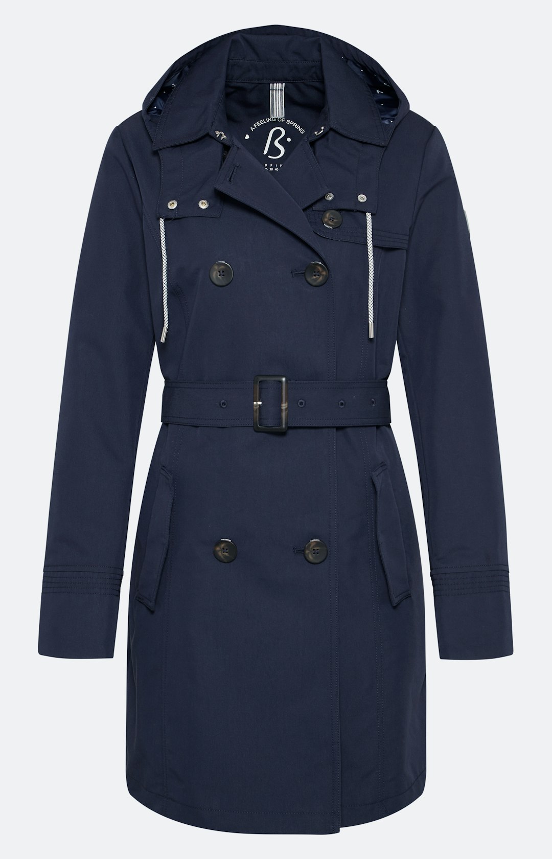 Trenchcoat Kurzmantel Hellblau Damen Hallhuber Mantel Trenchcoat