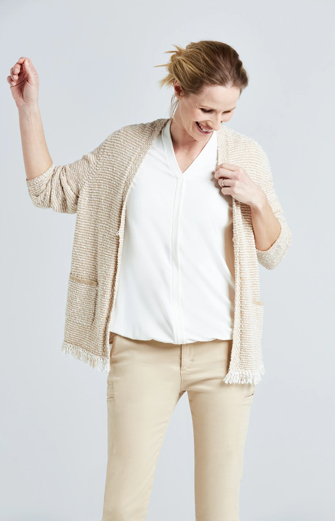 Strickjacke mit Strukturmuster