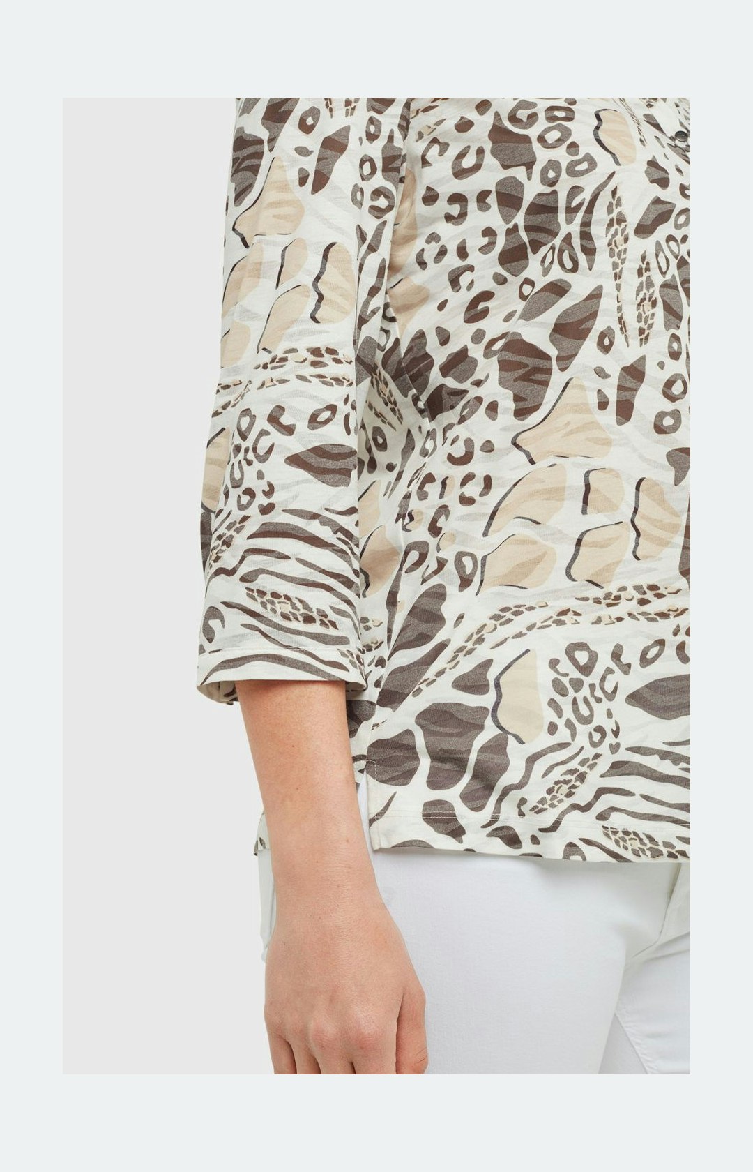 3/4-Arm Shirt mit Allover-Muster