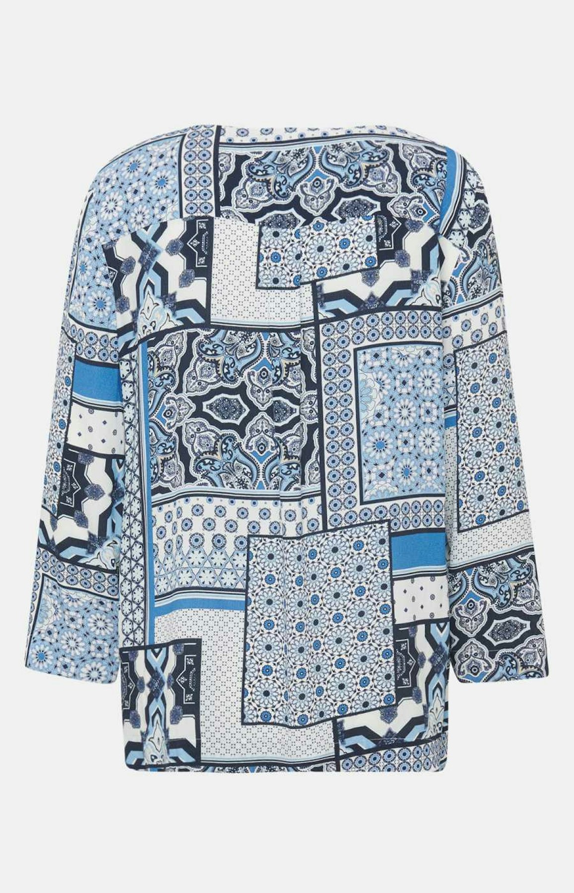 3/4-Arm Bluse mit Patchwork-Design