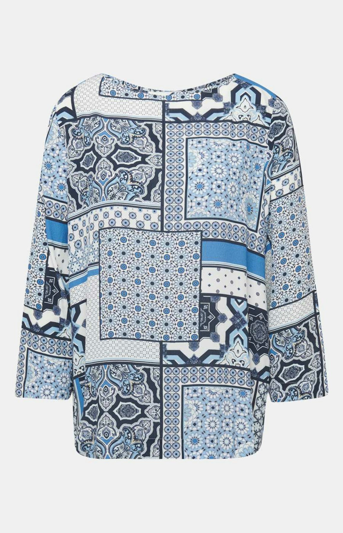 3/4-Arm Bluse mit Patchwork-Design