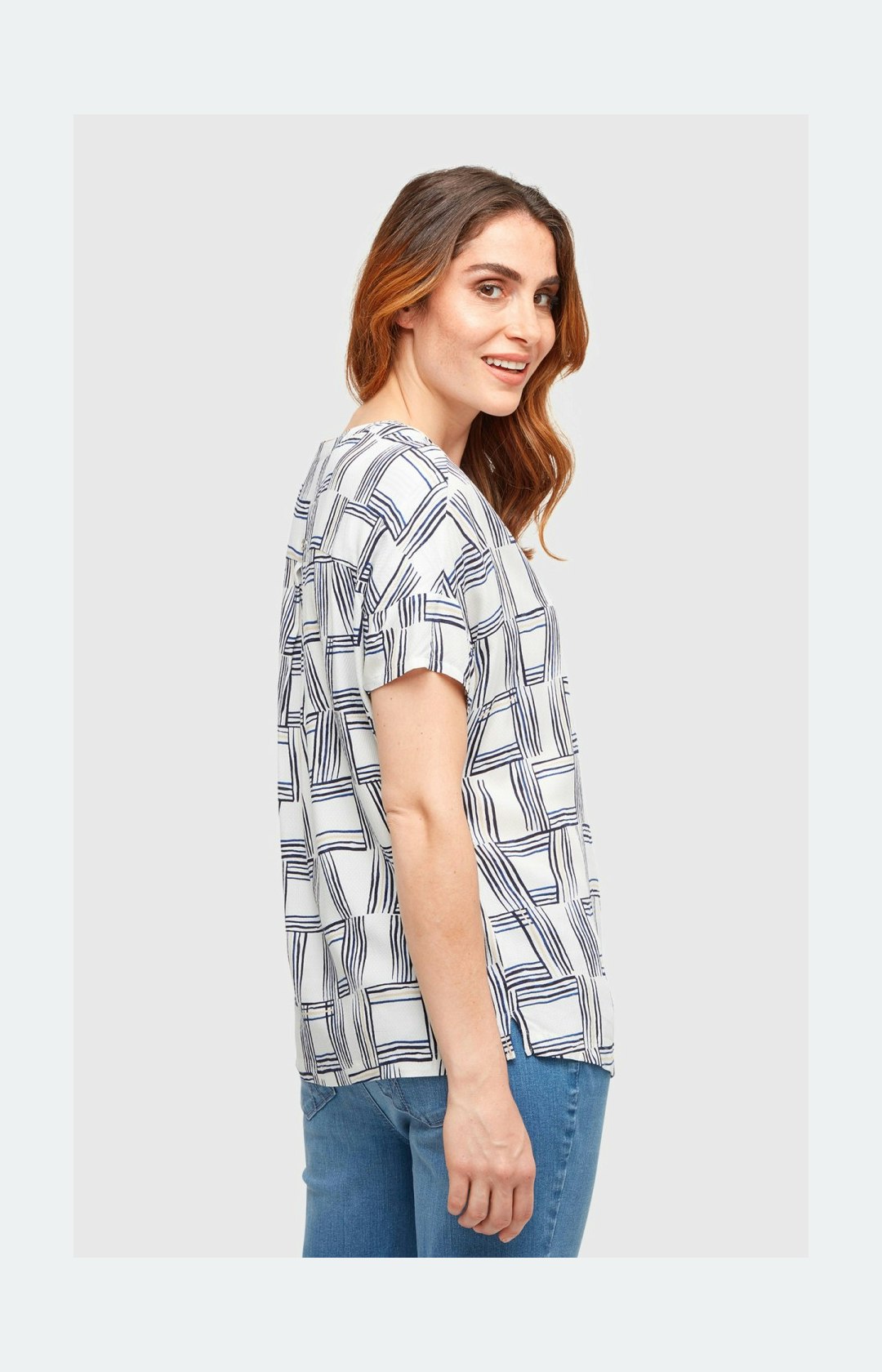 Shirtbluse mit Allover-Muster