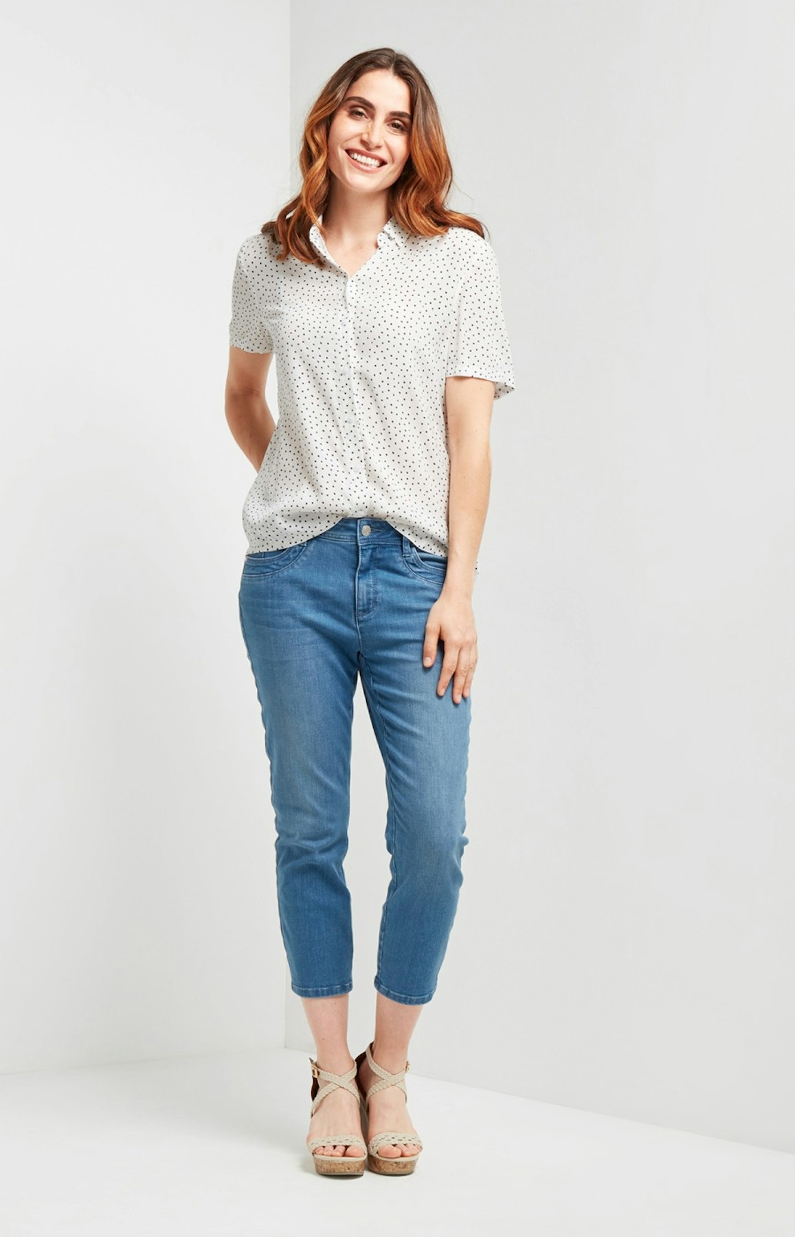 Bluse mit Punktemuster