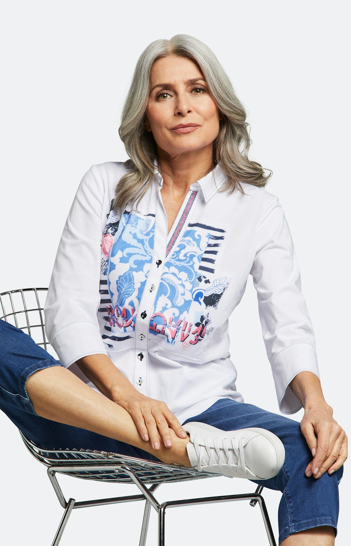 Bluse mit 3/4 Ärmel