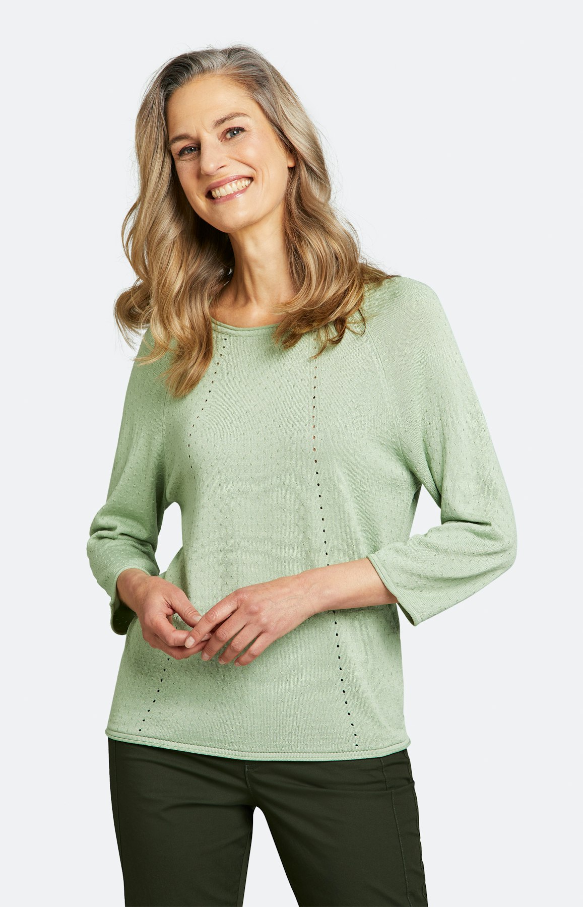 Strickpullover mit 3/4 Ärmel