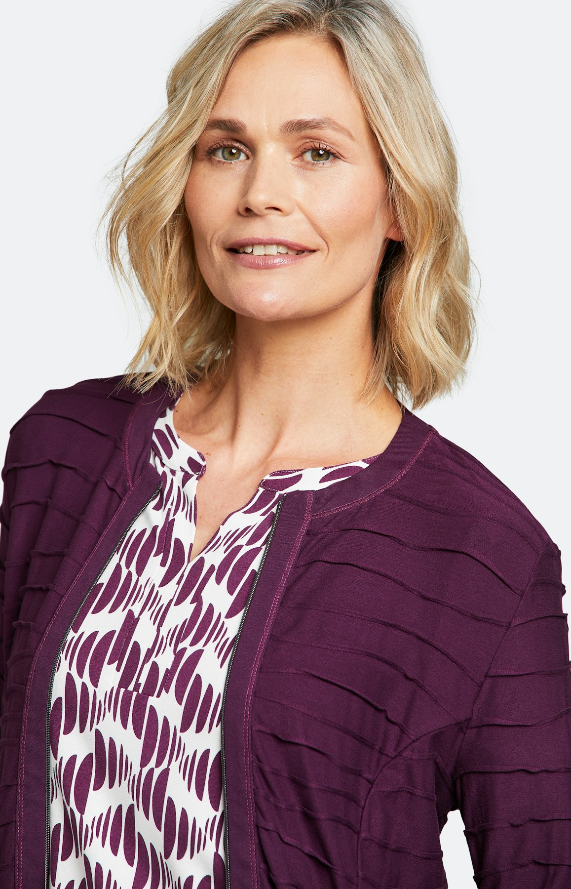 Sweatjacke mit 3/4 Ärmel