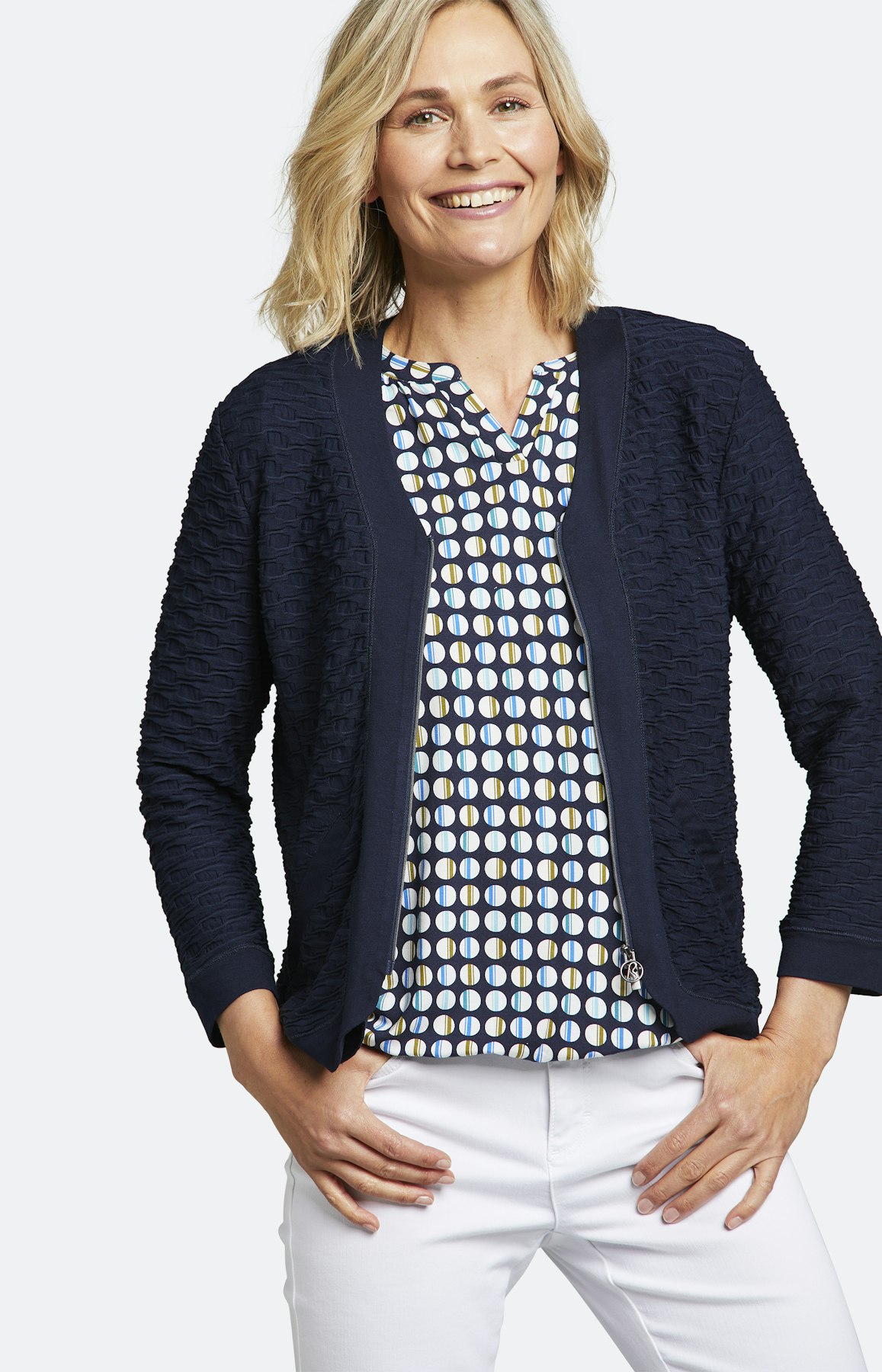 Sweatjacke mit 3/4 Ärmel