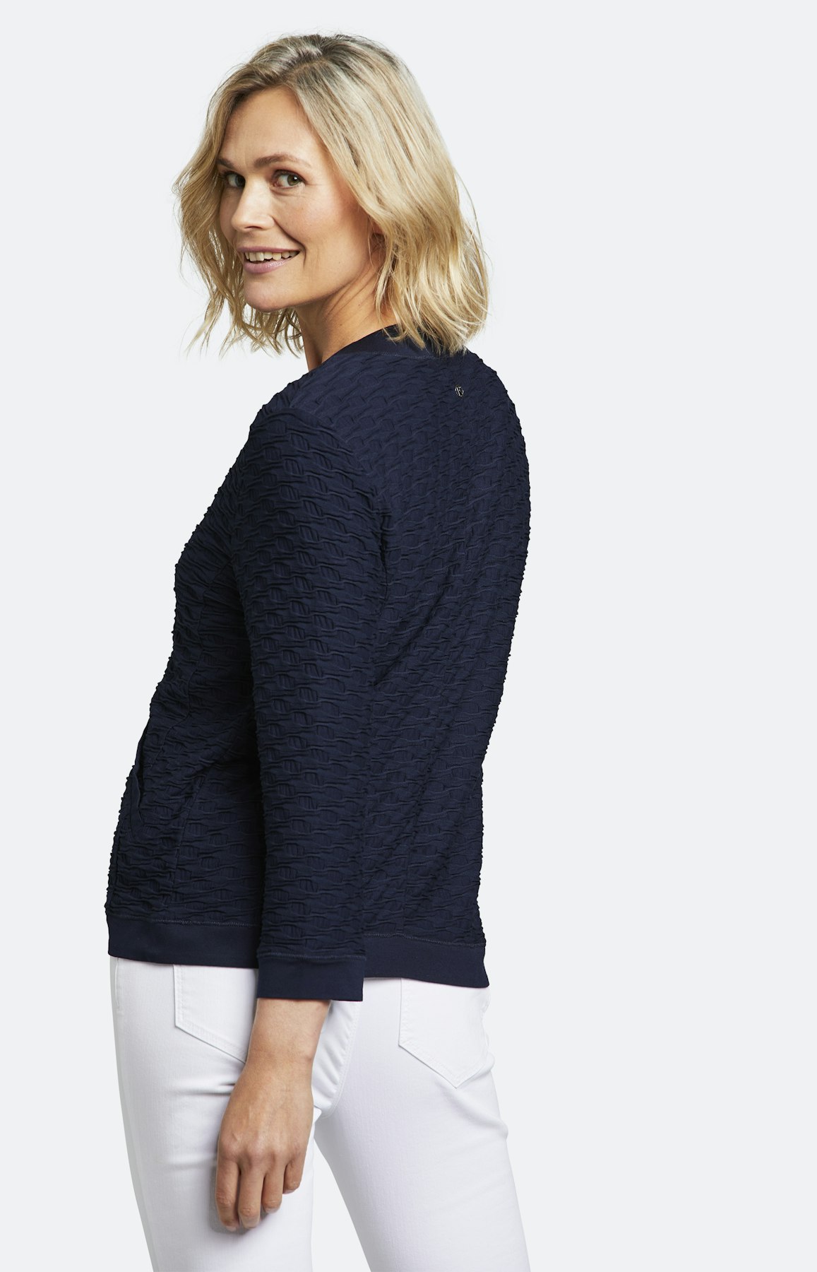 Sweatjacke mit 3/4 Ärmel