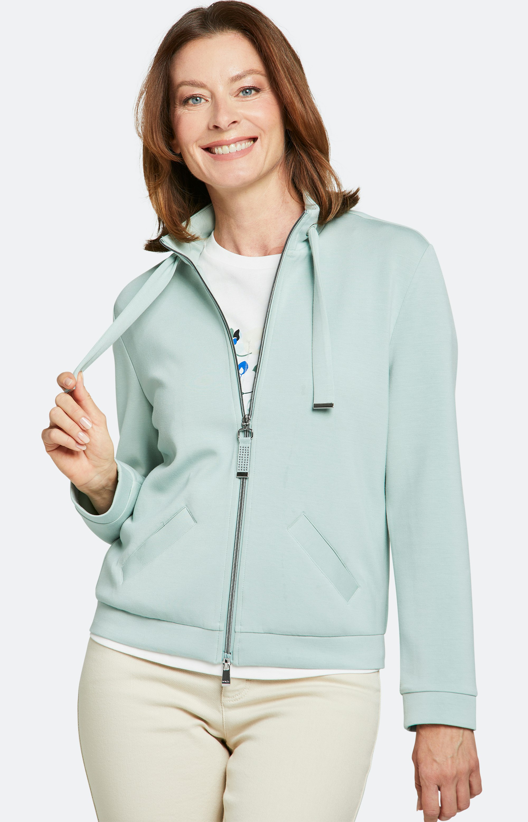 Sweatjacke mit Stehkragen von BONITA – Bonita - Main Image
