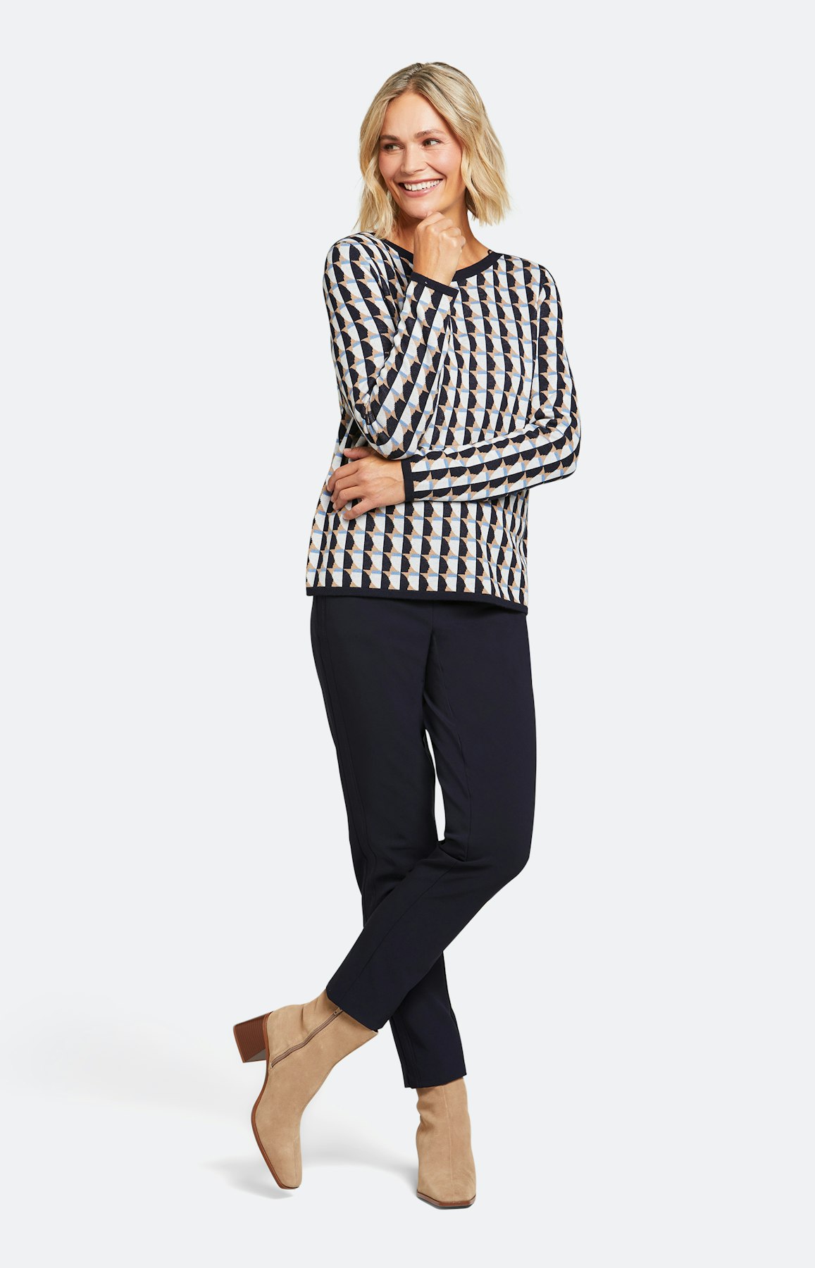 Strickpullover mit langem Arm