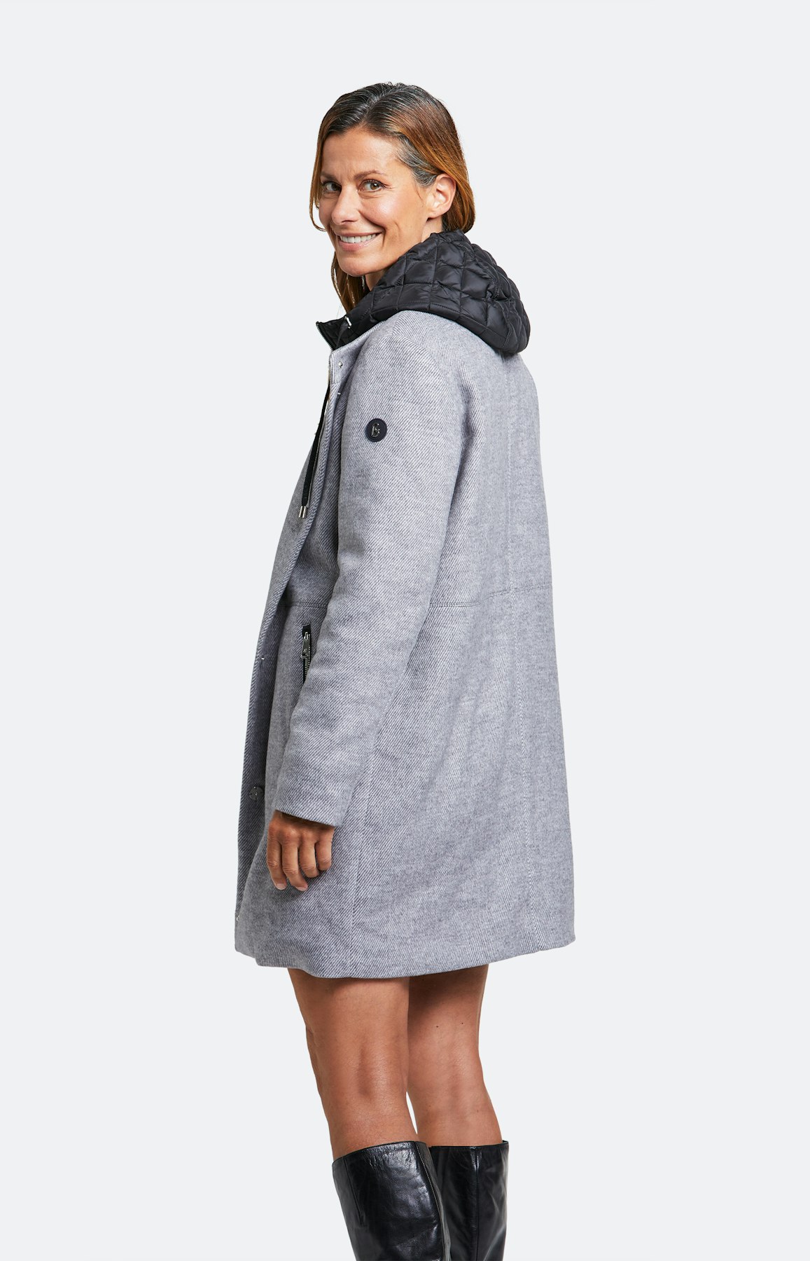 Lange Jacke mit Kapuze