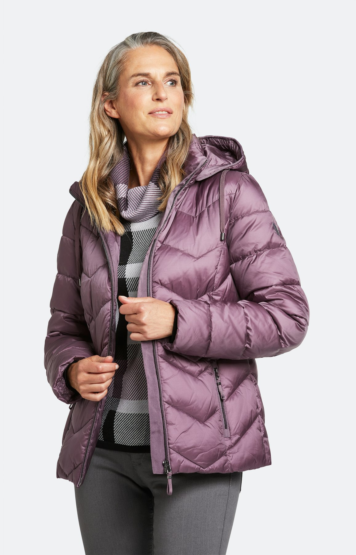 Stepp-Jacke mit Kapuze